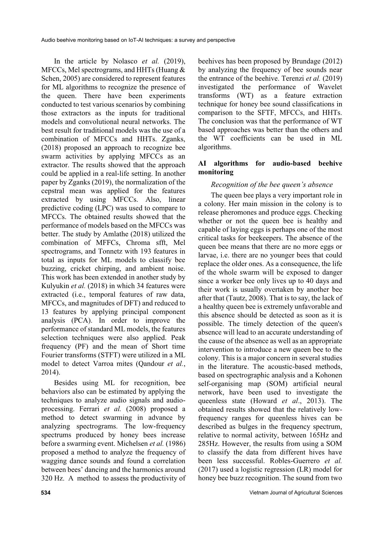 Audio beehive monitoring based on IoT-Ai techniques: A survey and perspective trang 5