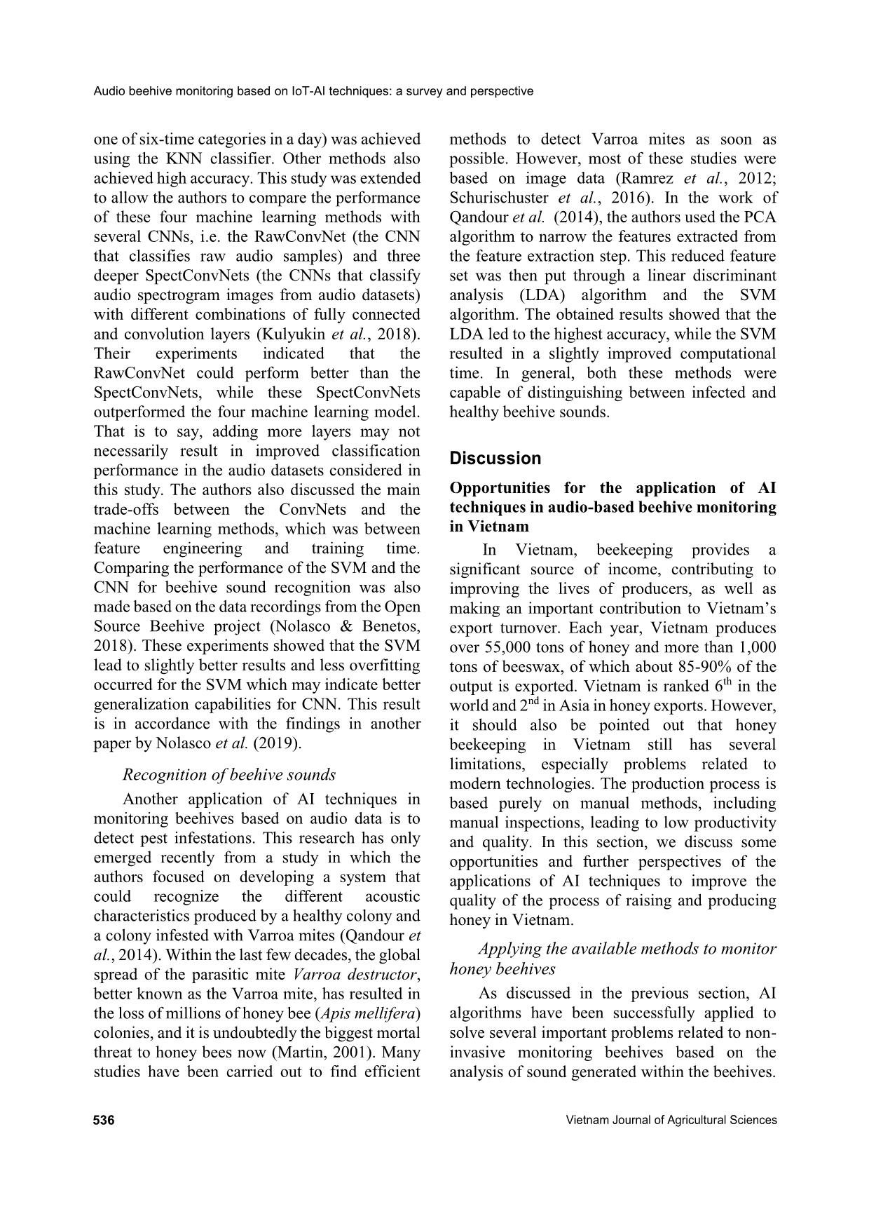 Audio beehive monitoring based on IoT-Ai techniques: A survey and perspective trang 7