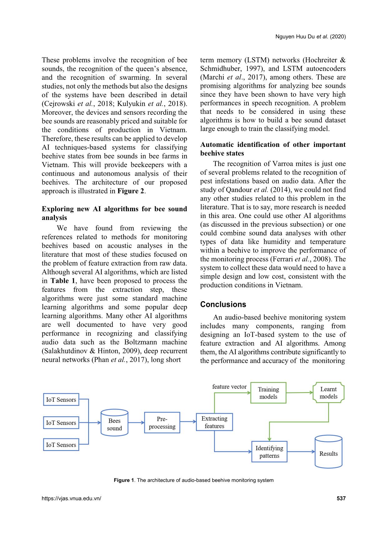 Audio beehive monitoring based on IoT-Ai techniques: A survey and perspective trang 8