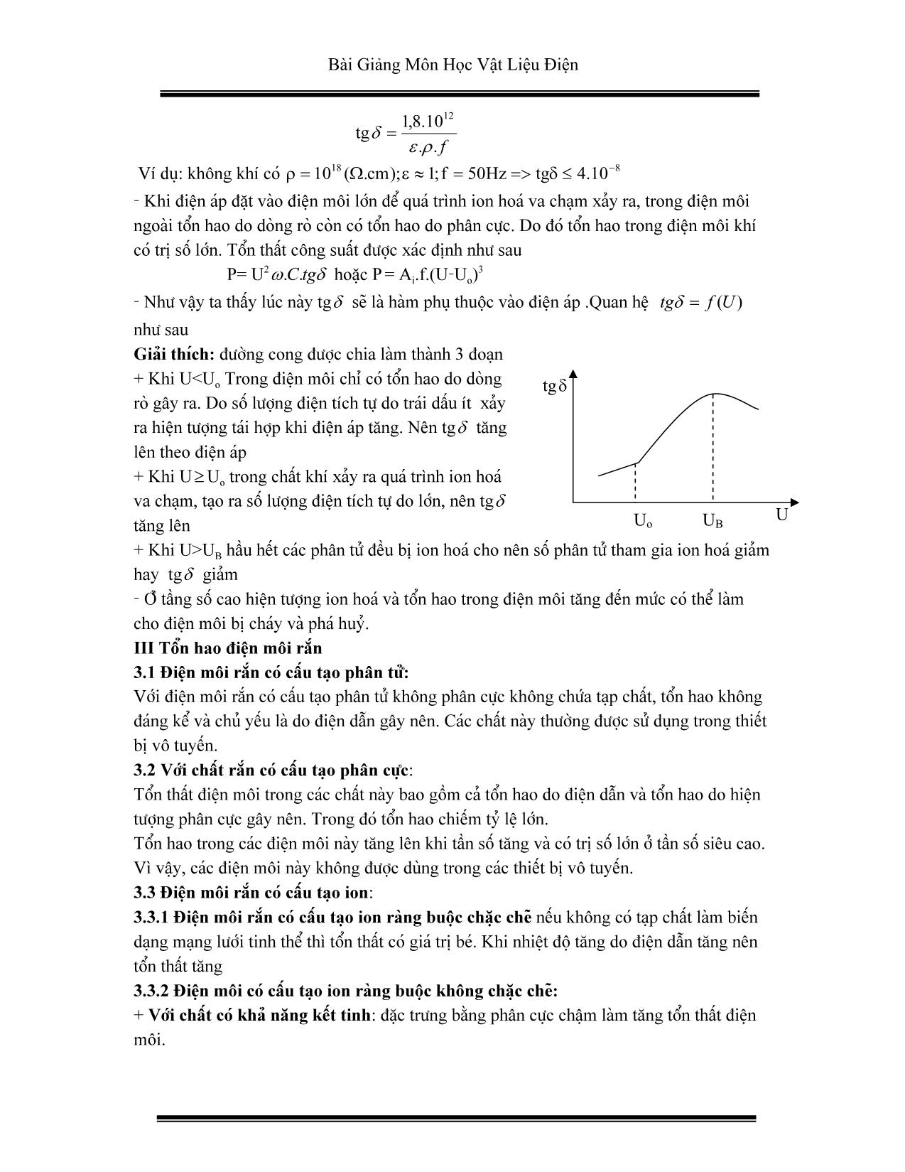 Giáo trình Vật liệu điện - Chương 7: Tổn hao điện môi trang 5
