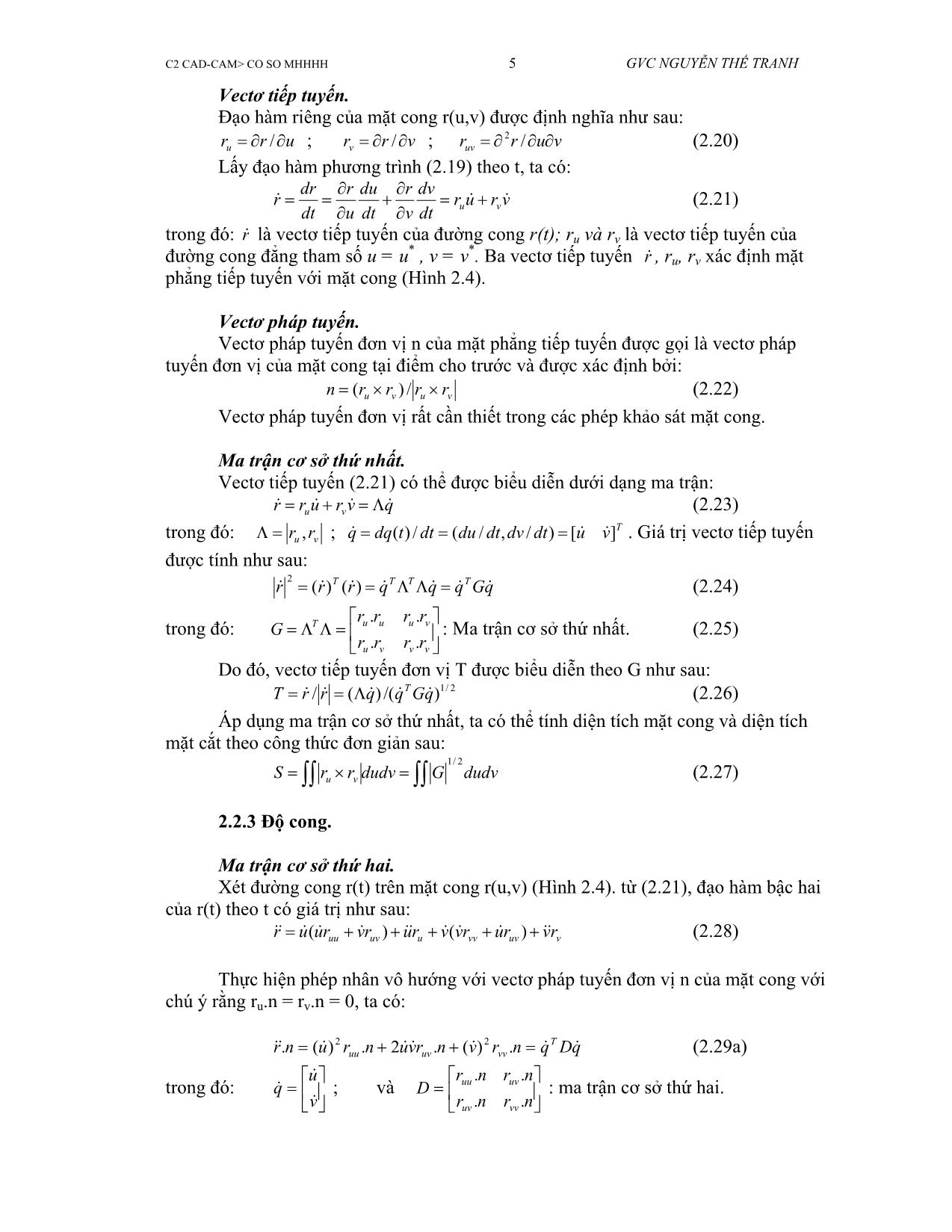 Bài giảng CAD/CAM - Chương 2: Cơ sở của mô hình hoá hình học - Nguyễn Thế Tranh trang 5