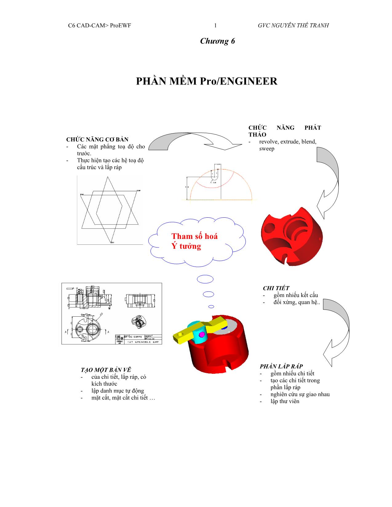 Bài giảng CAD/CAM - Chương 6: Phần mềm Pro/Engineer - Nguyễn Thế Tranh trang 1