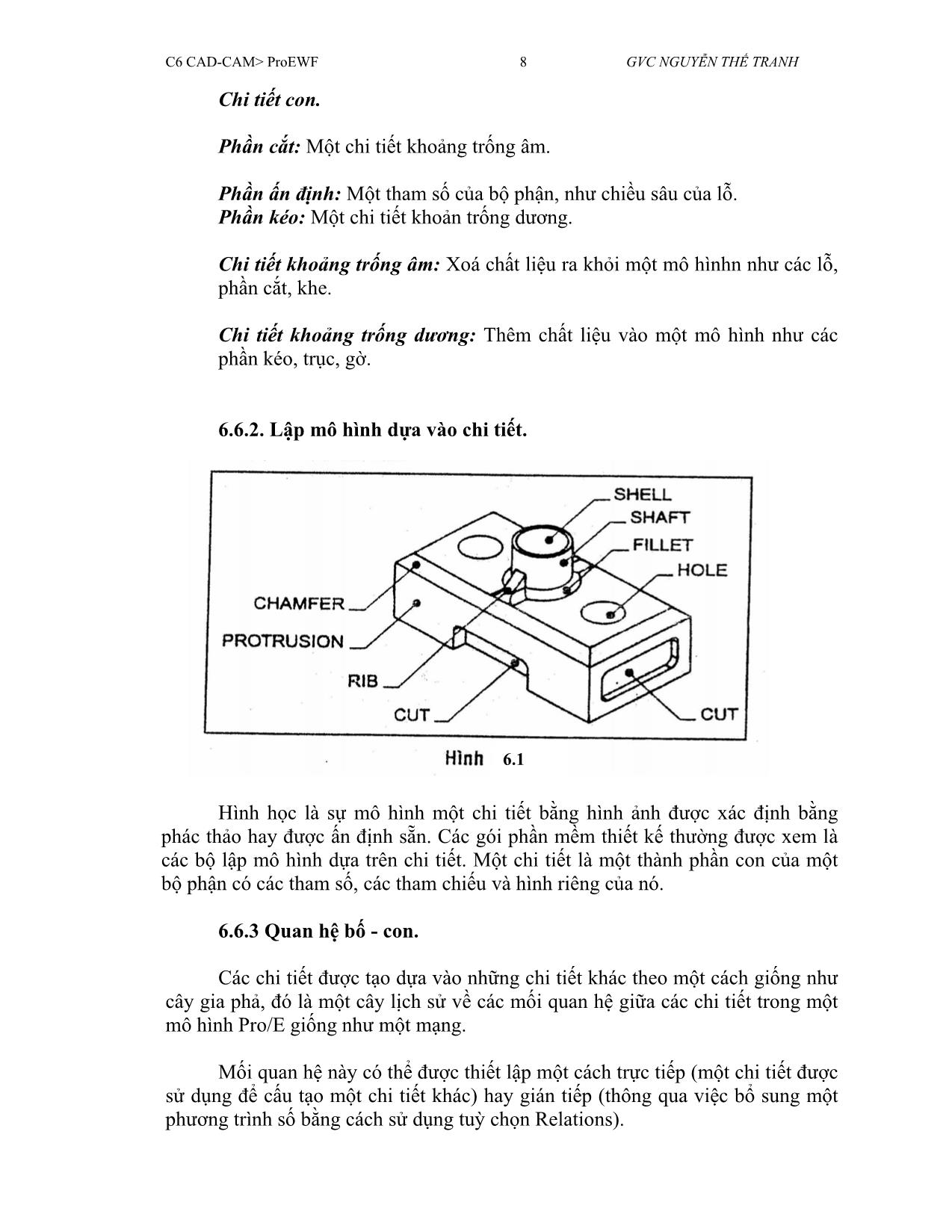 Bài giảng CAD/CAM - Chương 6: Phần mềm Pro/Engineer - Nguyễn Thế Tranh trang 8