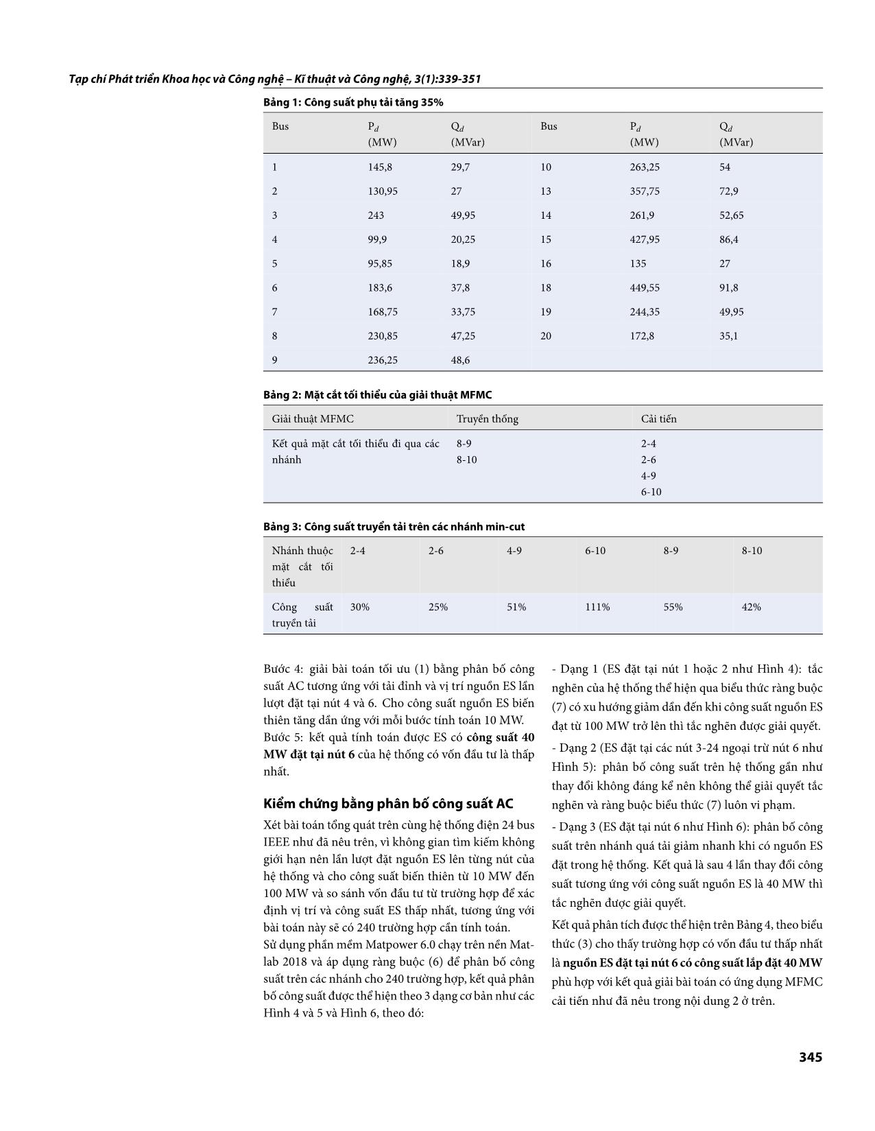 Xác định vị trí và công suất nguồn trữ năng trong hệ thống điện sử dụng giải thuật Min - Cut cải tiến trang 7