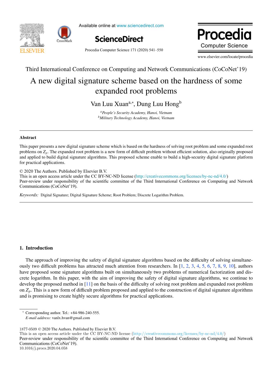 A new digital signature scheme based on the hardness of some expanded root problems trang 1