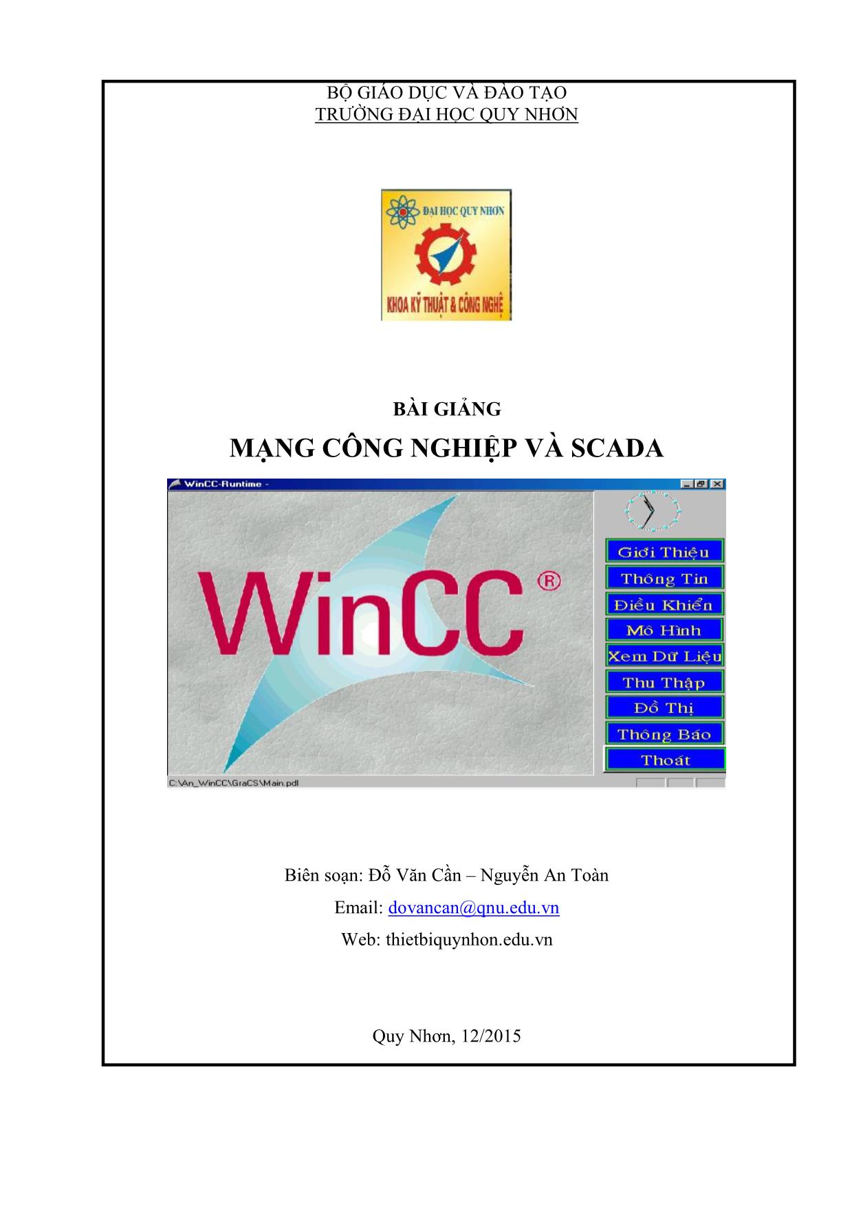 Bài giảng Mạng công nghiệp và SCADA - Đỗ Văn Cần trang 1