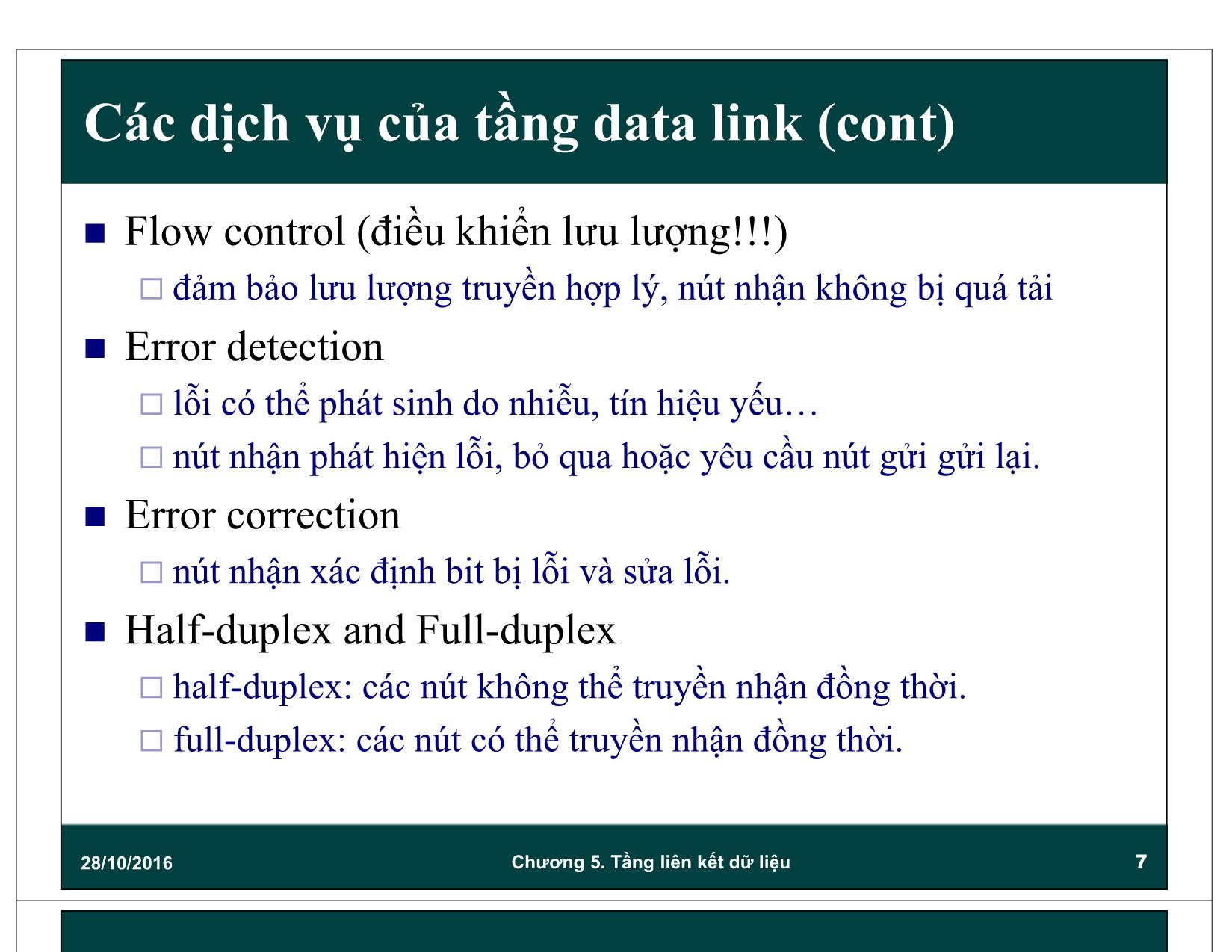 Bài giảng Mạng máy tính - Chương 5: Giao thức tầng liên kết dữ liệu (Data link) trang 7