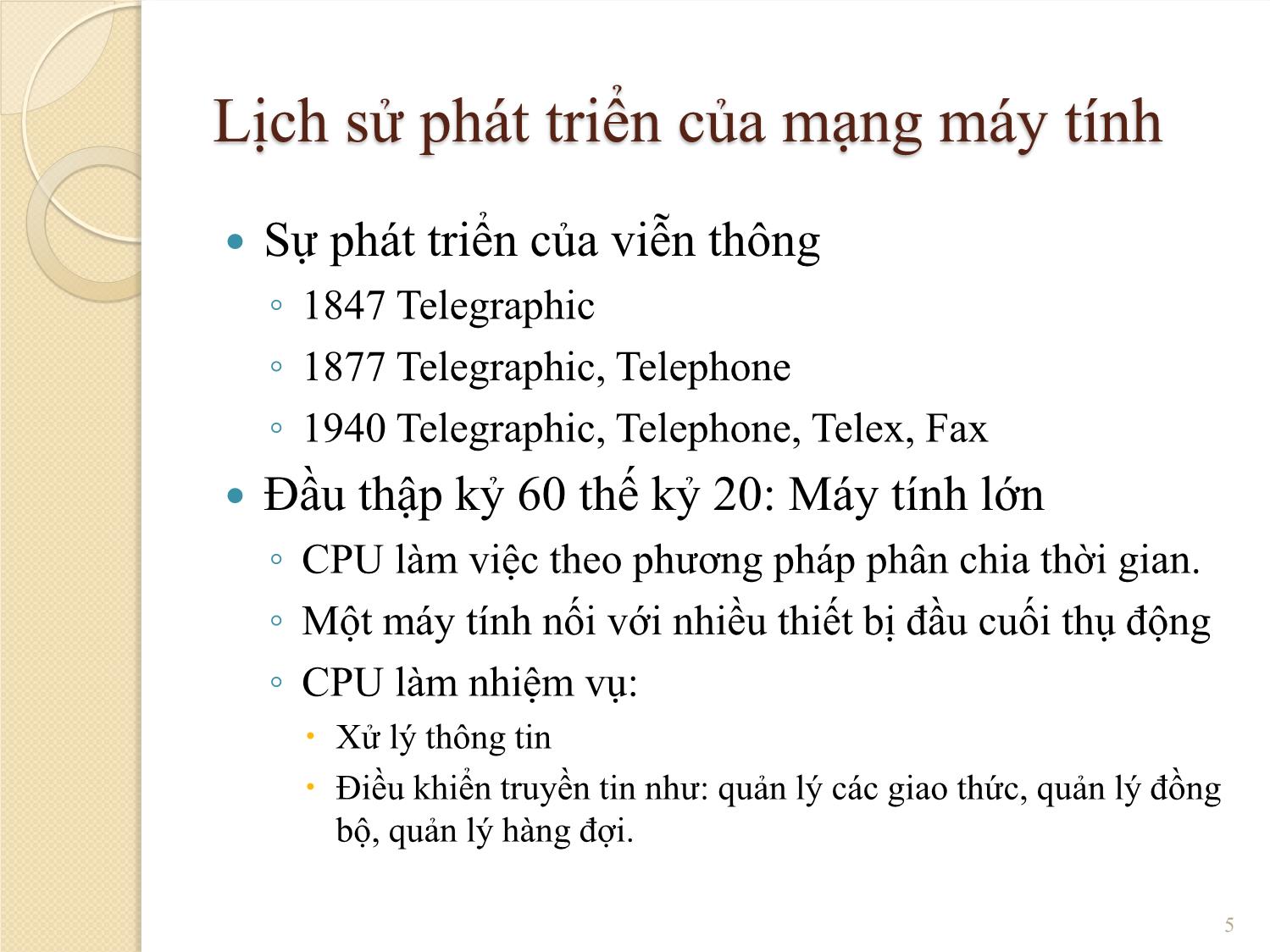 Bài giảng Mạng máy tính - Chương 1: Giới thiệu chung về mạng máy tính - Phạm Thanh Giang trang 5