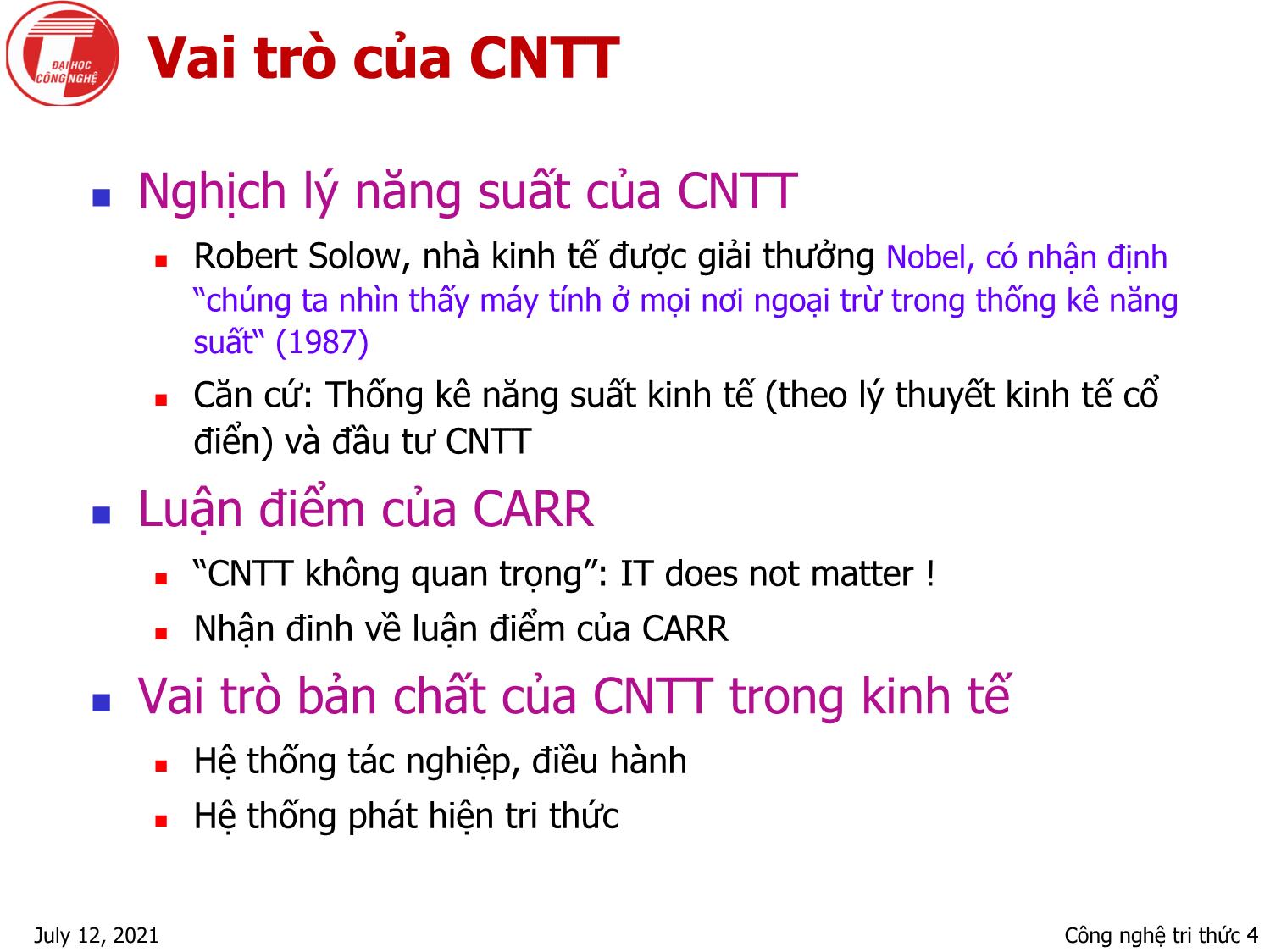 Bài giảng Nhập môn khai phá dữ liệu - Chương 2: Công nghệ tri thức - Hà Quang Thụy trang 4