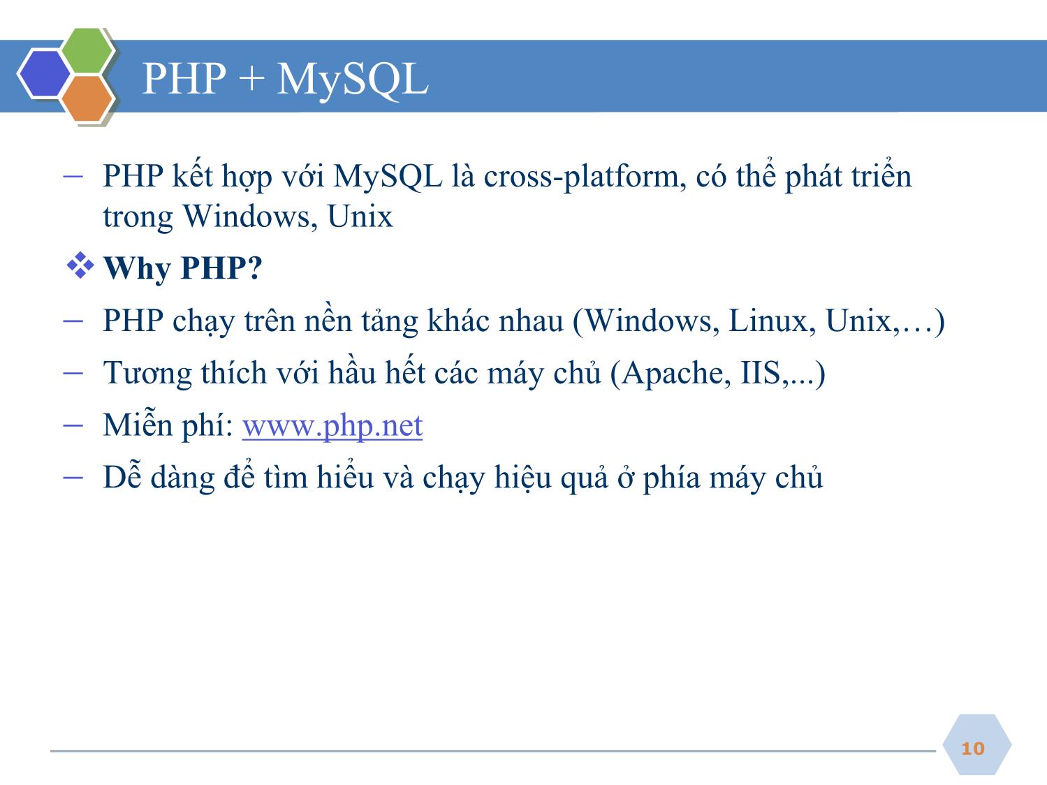 Bài giảng Phát triển ứng dụng web - Bài 1: PHP cơ bản - Nguyễn Hữu Thể trang 10