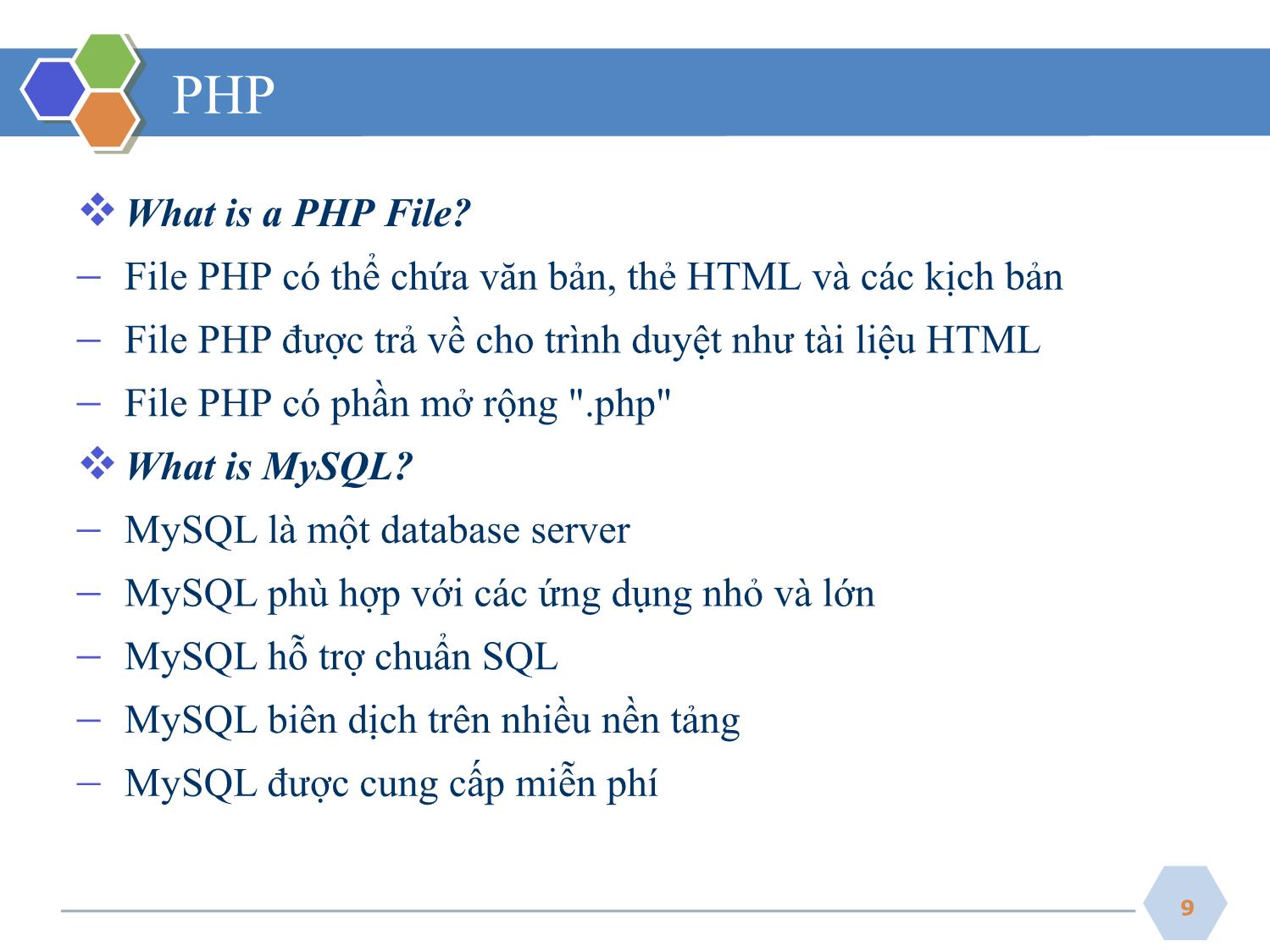 Bài giảng Phát triển ứng dụng web - Bài 1: PHP cơ bản - Nguyễn Hữu Thể trang 9