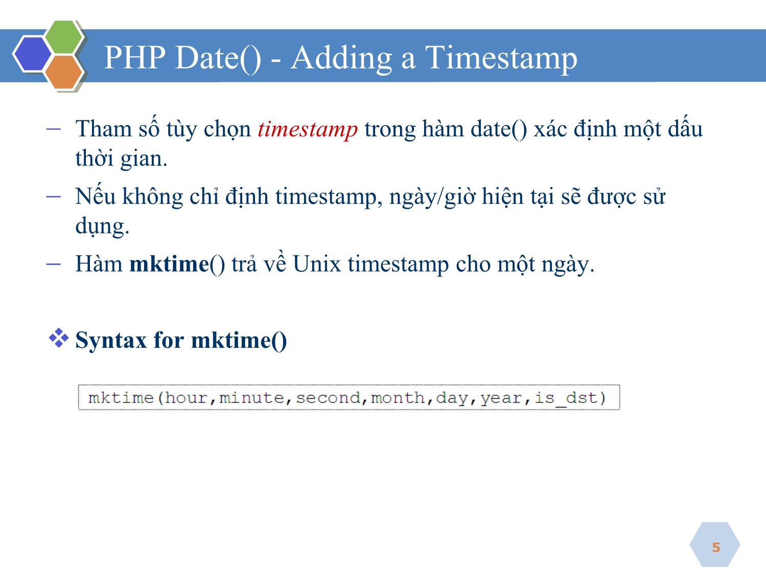 Bài giảng Phát triển ứng dụng web - Bài 2: PHP nâng cao - Nguyễn Hữu Thể trang 5