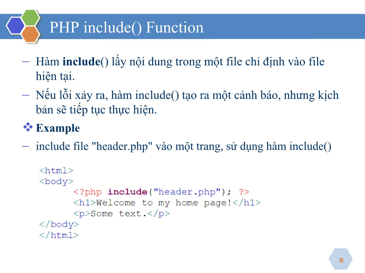 Bài giảng Phát triển ứng dụng web - Bài 2: PHP nâng cao - Nguyễn Hữu Thể trang 8