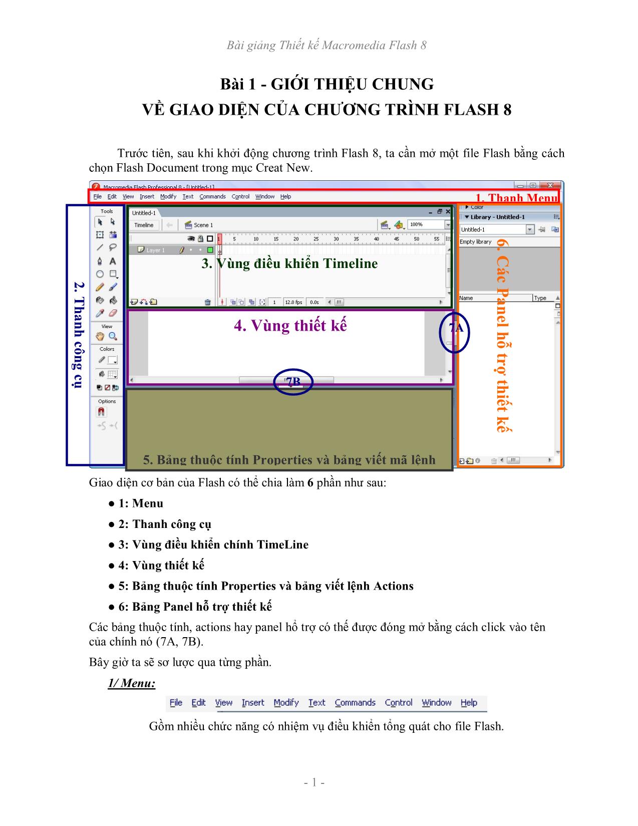 Bài giảng Thiết kế Macromedia Flash 8 trang 1