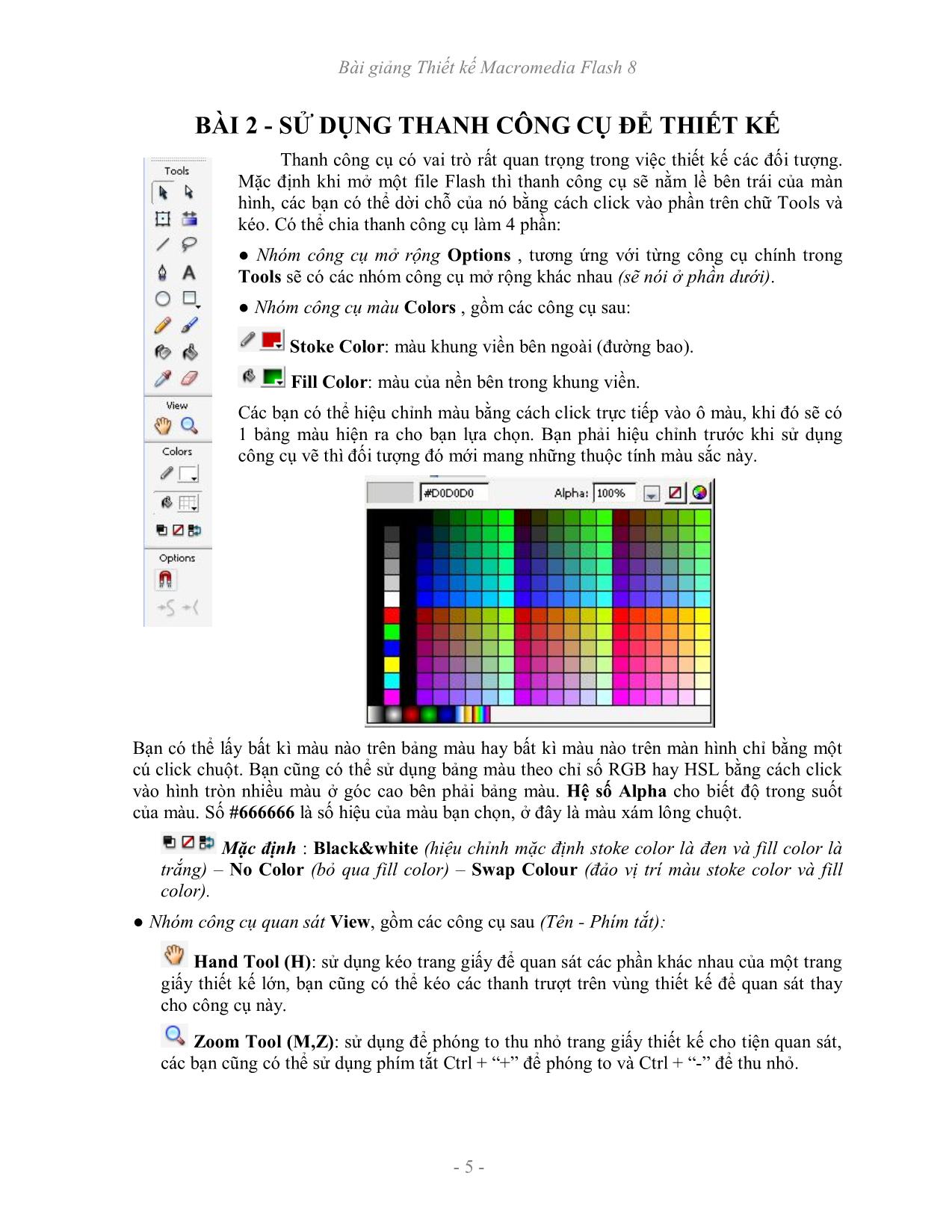 Bài giảng Thiết kế Macromedia Flash 8 trang 5