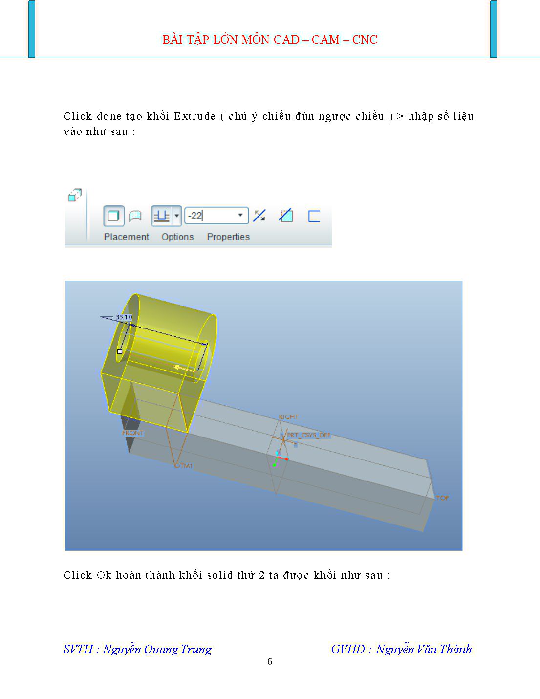 Bài tập lớn môn CAD/CAM/CNC - Nguyễn Quang Trung trang 6