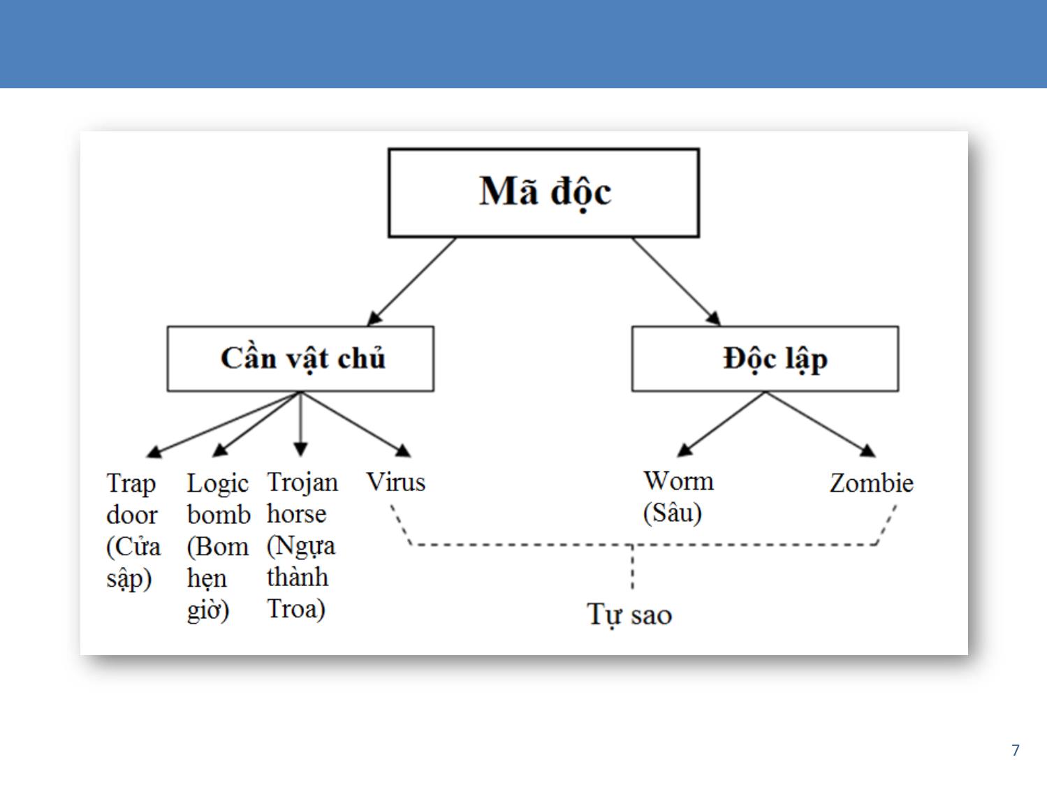 Bài giảng An toàn và bảo mật hệ thống thông tin - Chương 2, Phần 2: Phần mềm mã độc trang 7