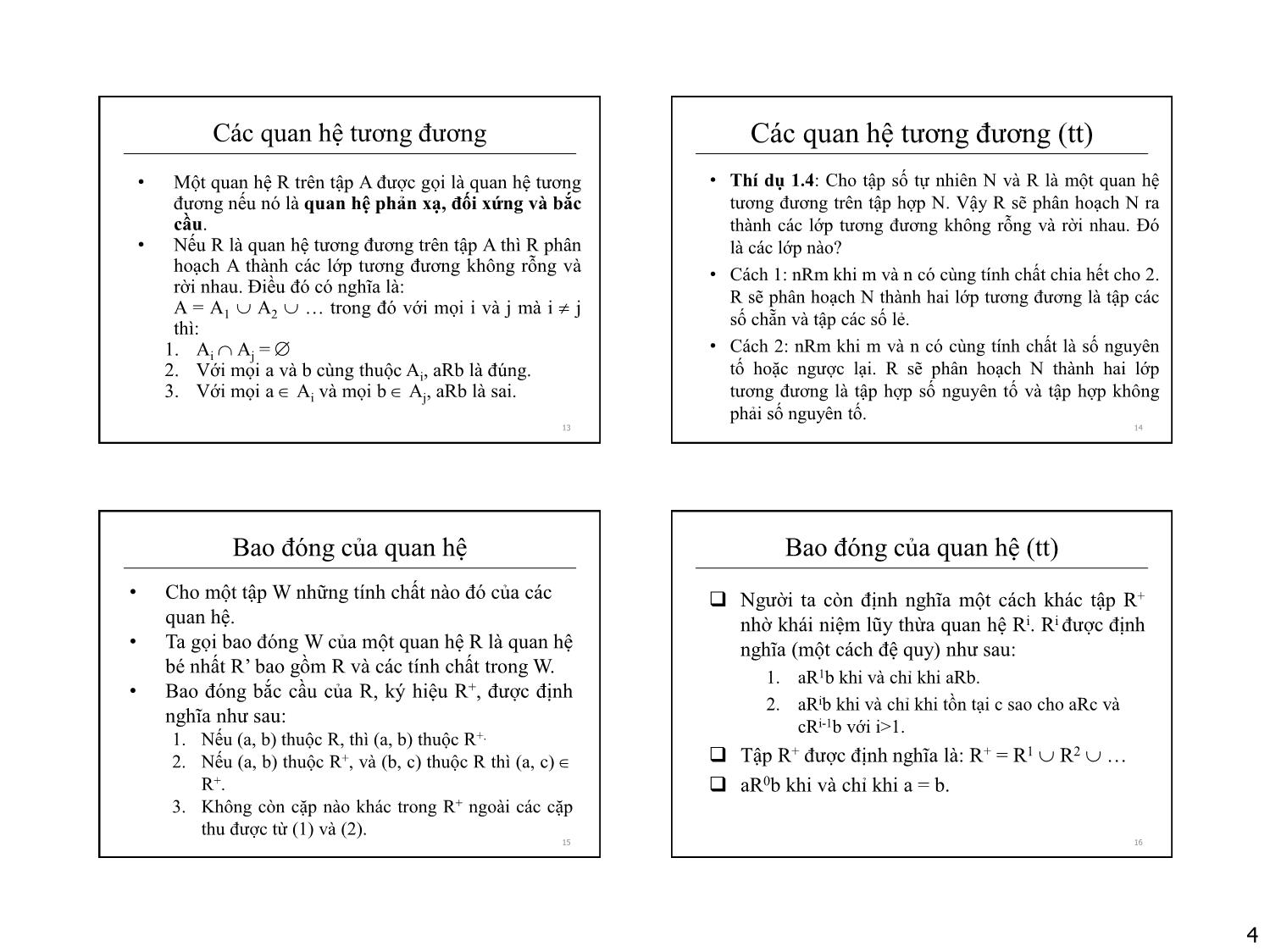 Bài giảng Ôtômát và ngôn ngữ hình thức - Chương 1: Kiến thức cơ sở - Nguyễn Thị Thùy Linh trang 4