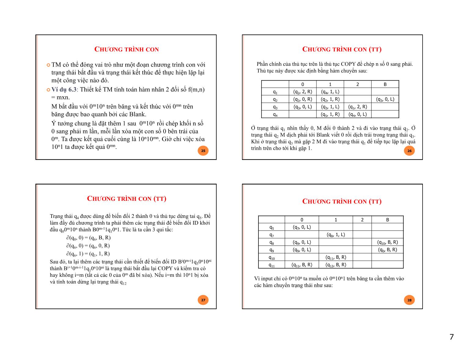 Bài giảng Ôtômát và ngôn ngữ hình thức - Chương 5: Máy Turing (Turing Machine) - Nguyễn Thị Thùy Linh trang 7