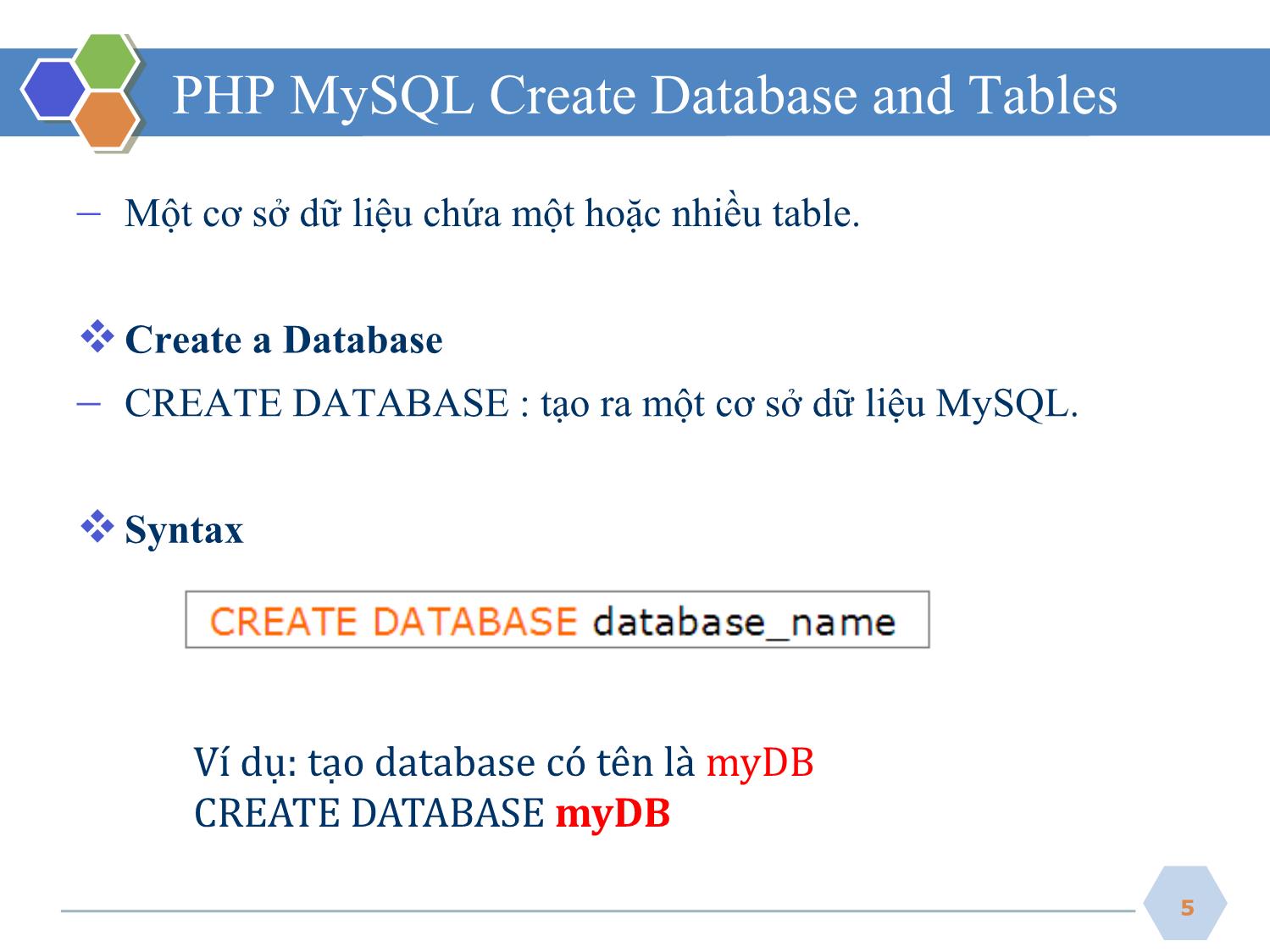 Bài giảng Phát triển ứng dụng web - Bài 3: PHP Database - Nguyễn Hữu Thể trang 5