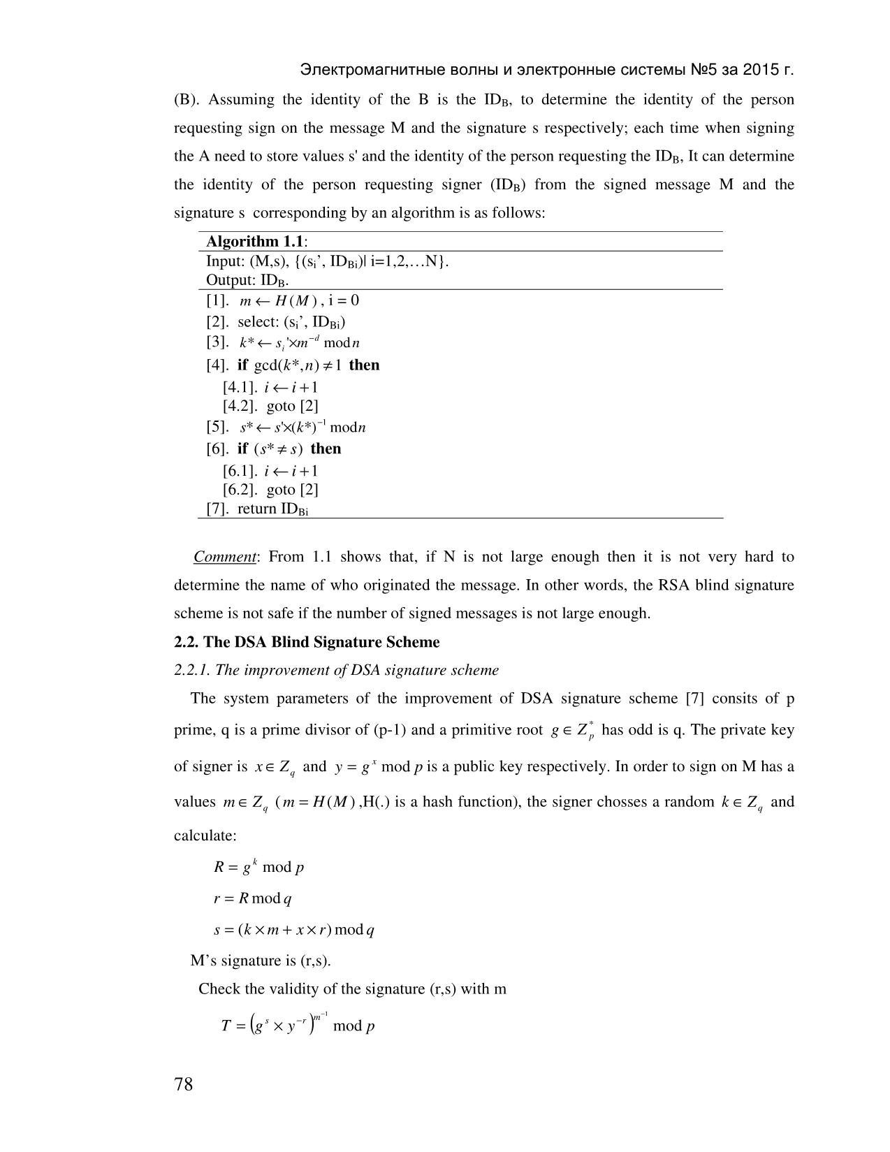 Blind signature scheme based on discrete logarithm problem trang 3