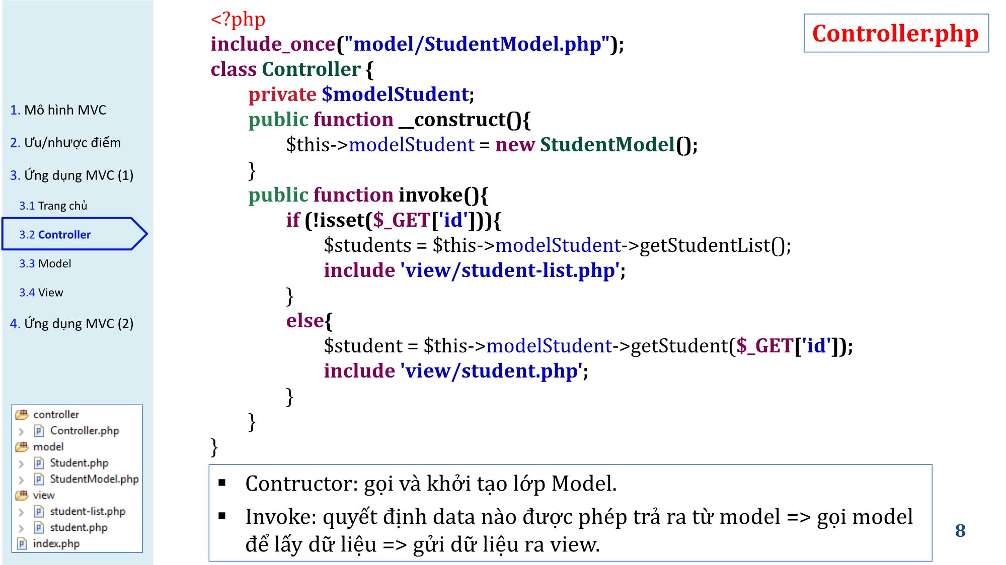 Bài giảng Phát triển ứng dụng web - Bài 6: Mô hình MVC trong PHP - Nguyễn Hữu Thể trang 8