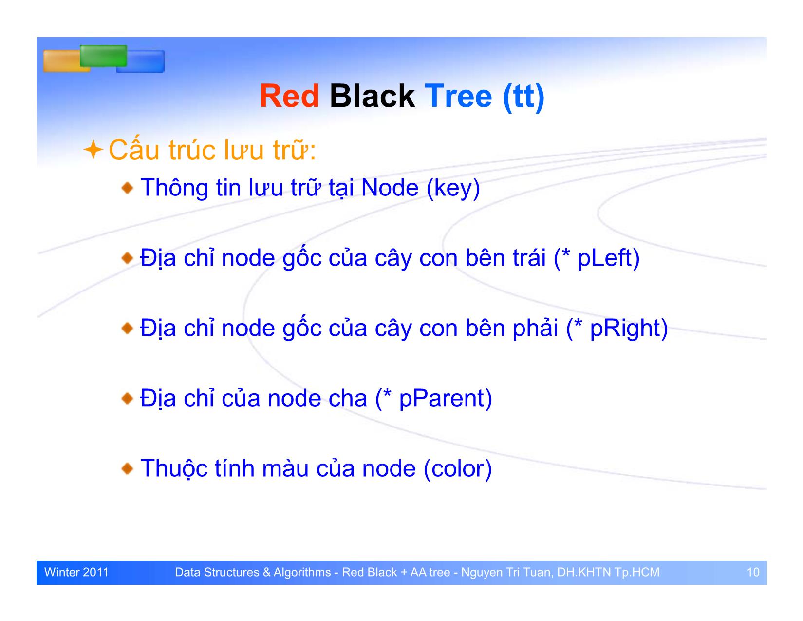 Bài giảng Cấu trúc dữ liệu và giải thuật - Bài: Cây cân bằng Red Black và AA trang 6