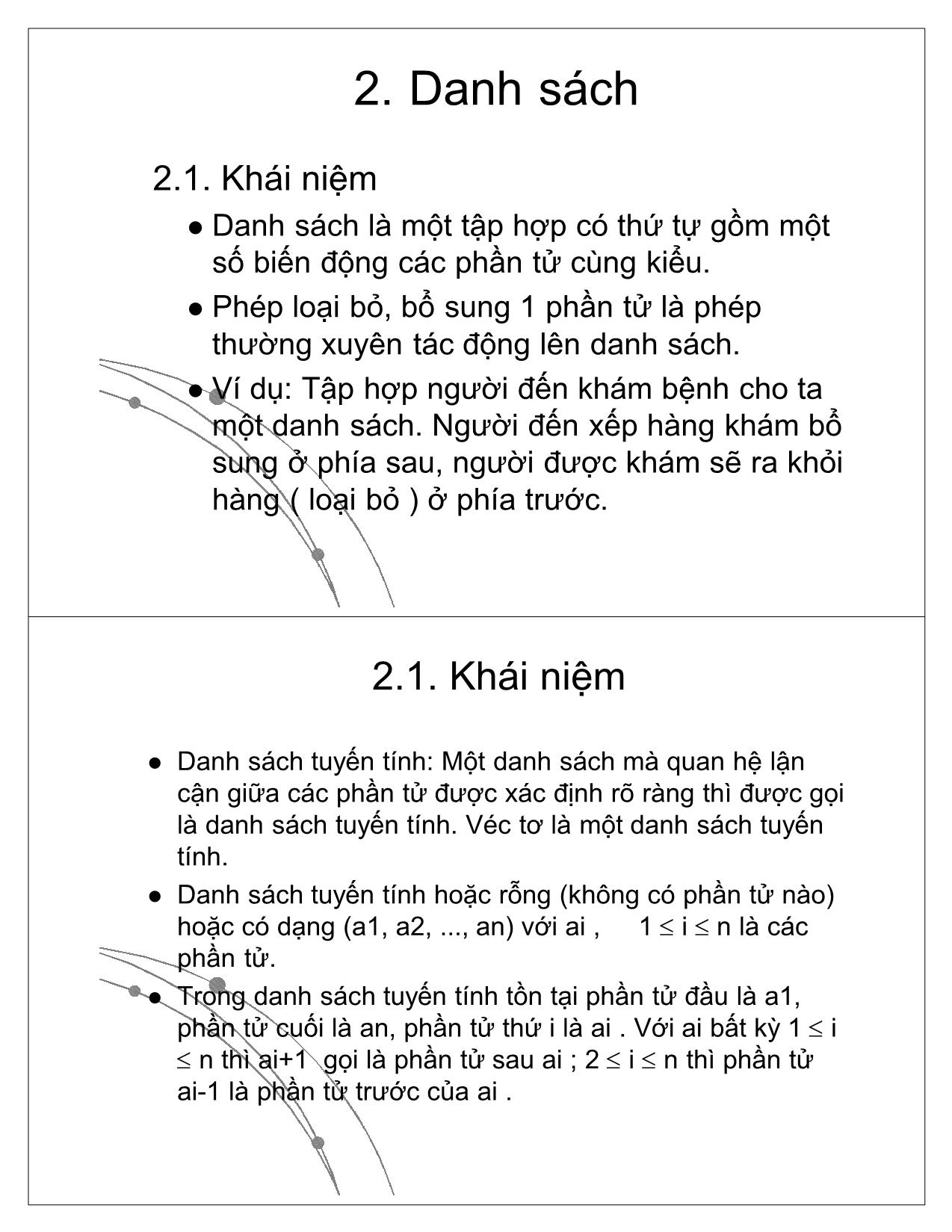 Bài giảng Cấu trúc dữ liệu và giải thuật - Chương 2: Mảng và danh sách - Ngô Công Thắng trang 3