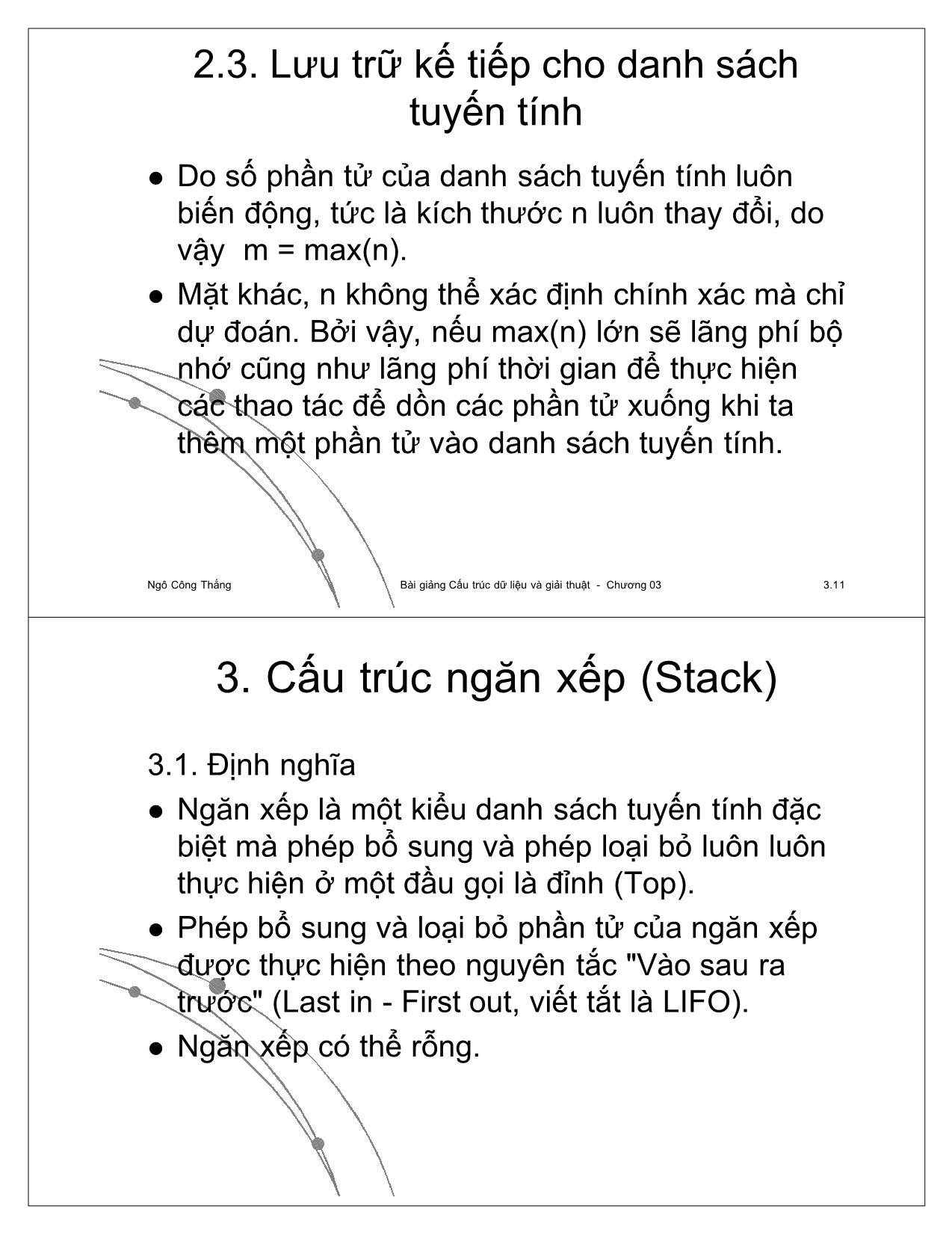 Bài giảng Cấu trúc dữ liệu và giải thuật - Chương 2: Mảng và danh sách - Ngô Công Thắng trang 6