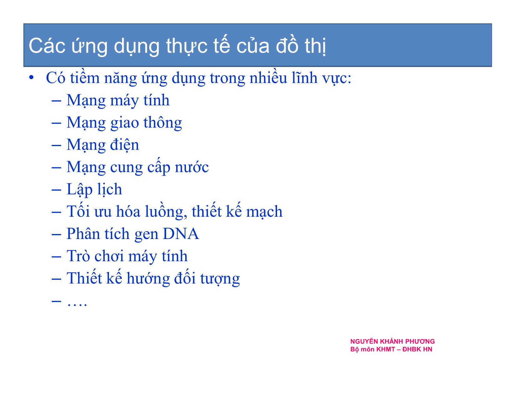 Bài giảng Cấu trúc dữ liệu và thuật toán - Chương 7: Cấu trúc dữ liệu đồ thị - Nguyễn Khánh Phương trang 4