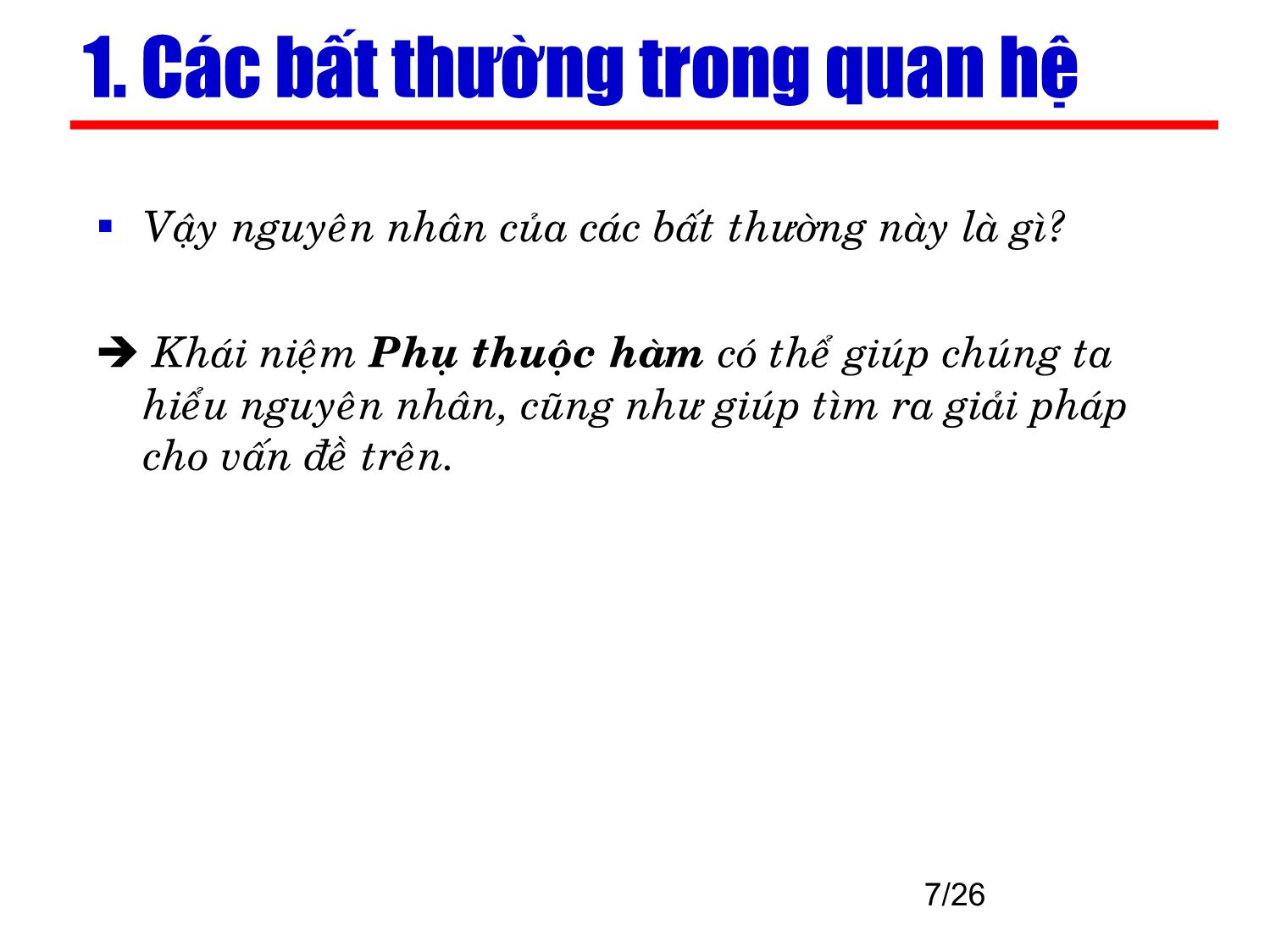 Bài giảng Kỹ thuật phần mềm ứng dụng - Chương 3: Mô hình dữ liệu quan hệ (Phần 3) trang 7