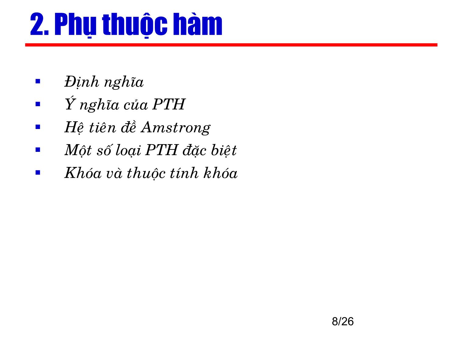 Bài giảng Kỹ thuật phần mềm ứng dụng - Chương 3: Mô hình dữ liệu quan hệ (Phần 3) trang 8