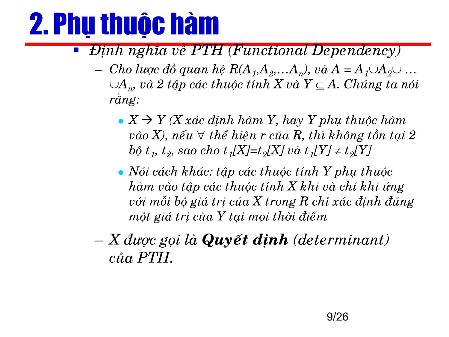 Bài giảng Kỹ thuật phần mềm ứng dụng - Chương 3: Mô hình dữ liệu quan hệ (Phần 3) trang 9