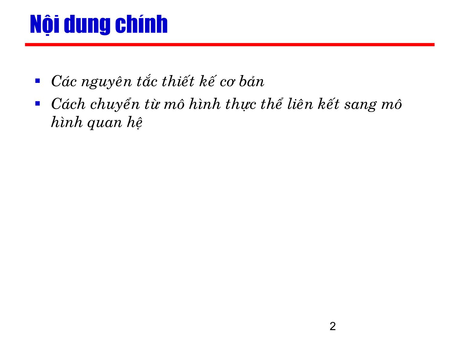 Bài giảng Kỹ thuật phần mềm ứng dụng - Chương 4: Mô hình thực thể và liên kết (Phần 2) trang 2