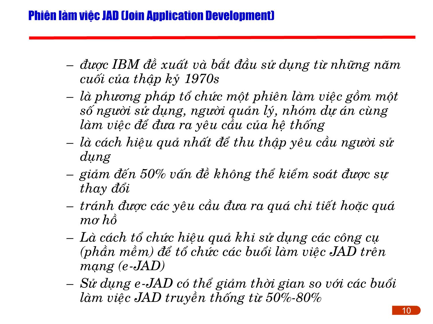 Bài giảng Kỹ thuật phần mềm ứng dụng - Chương 2: Các pha trong phát triển phần mềm (Phần 3) trang 10