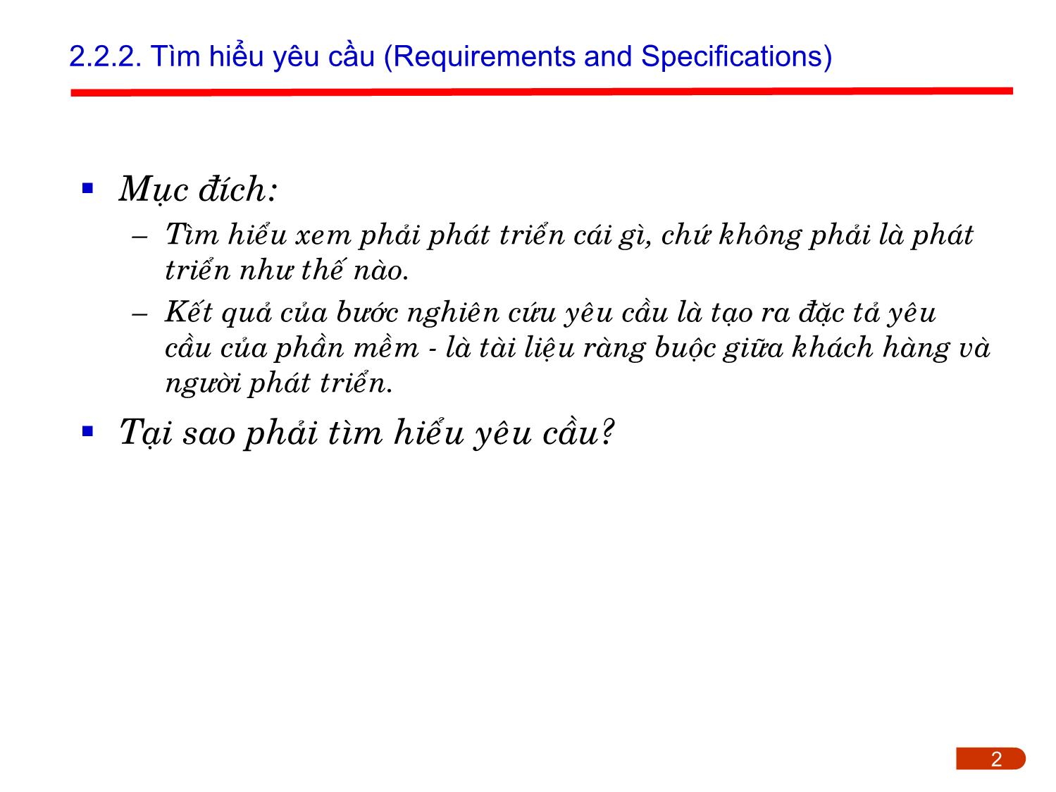 Bài giảng Kỹ thuật phần mềm ứng dụng - Chương 2: Các pha trong phát triển phần mềm (Phần 3) trang 2