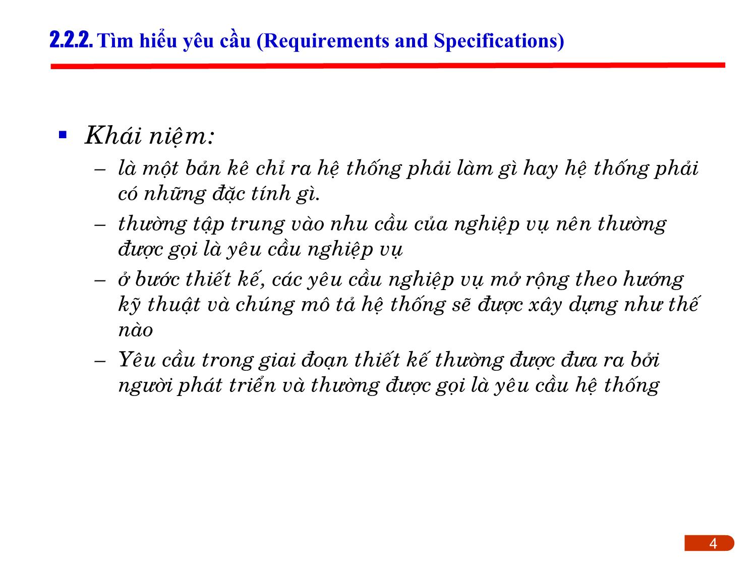 Bài giảng Kỹ thuật phần mềm ứng dụng - Chương 2: Các pha trong phát triển phần mềm (Phần 3) trang 4