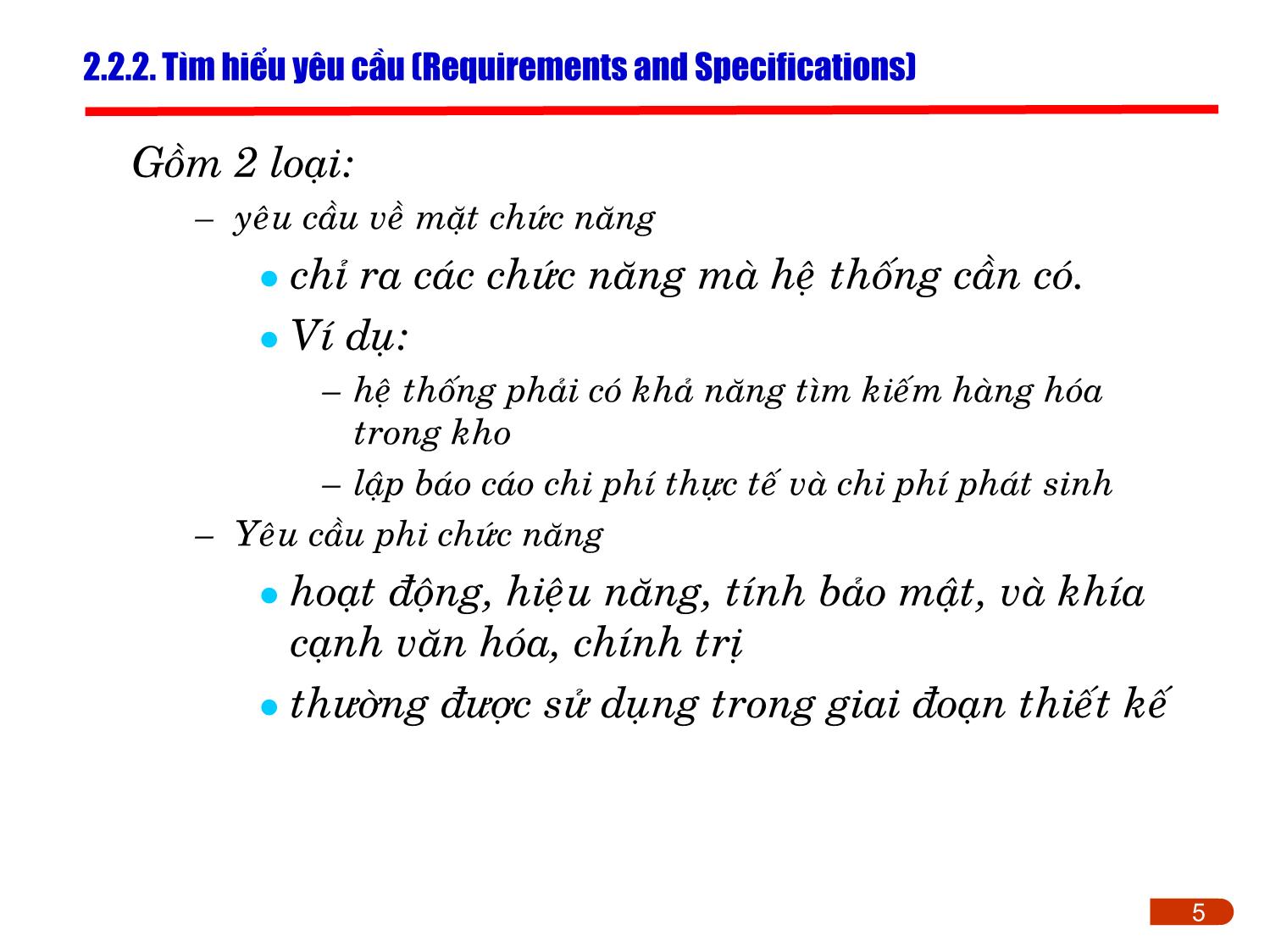 Bài giảng Kỹ thuật phần mềm ứng dụng - Chương 2: Các pha trong phát triển phần mềm (Phần 3) trang 5