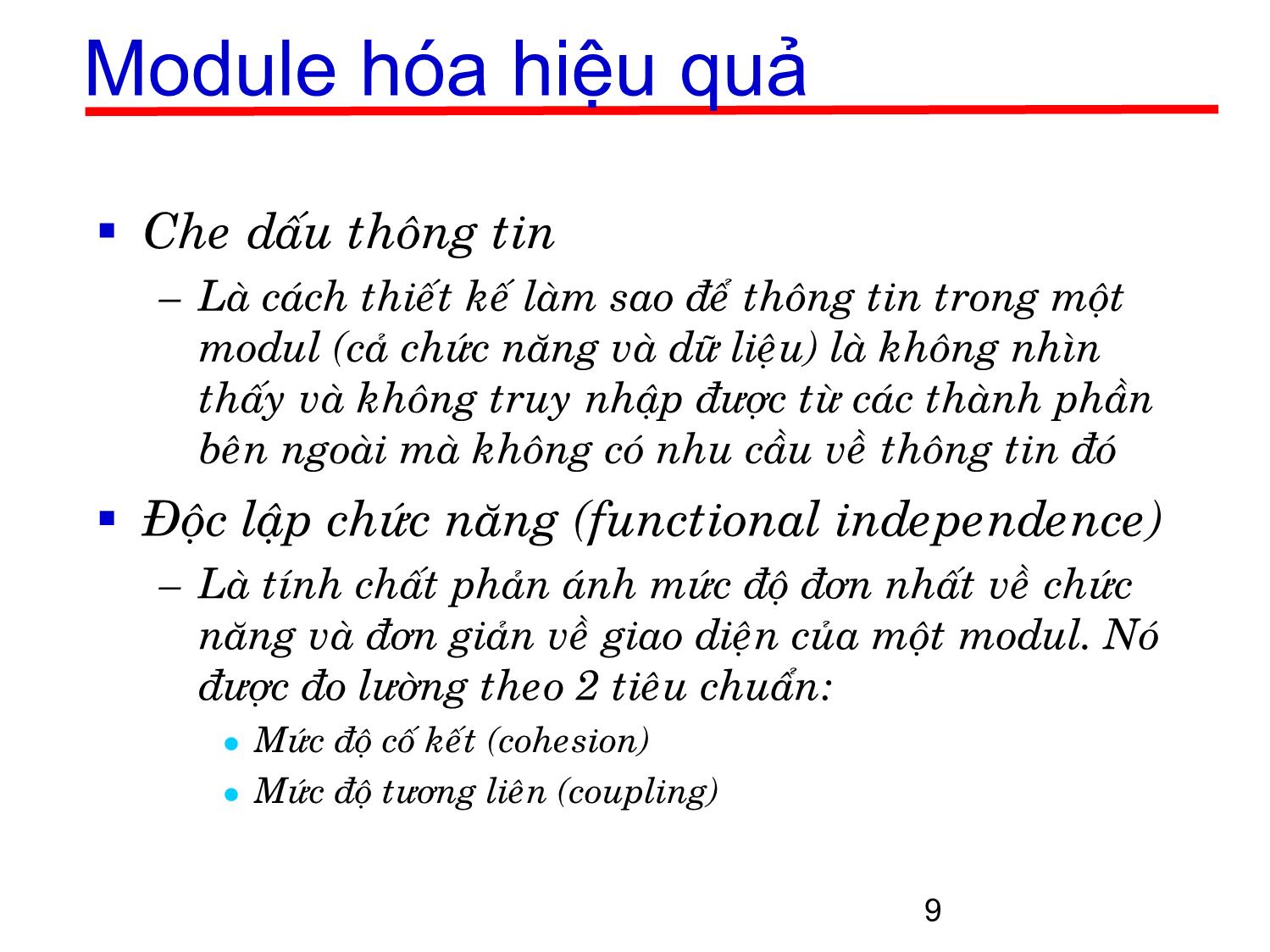 Bài giảng Kỹ thuật phần mềm ứng dụng - Chương 2: Các pha trong phát triển phần mềm (Phần 5) trang 9