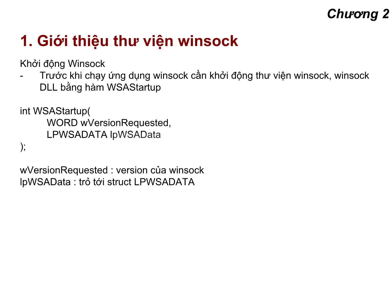 Bài giảng Lập trình mạng - Chương 2: Lập trình mạng trong windows trang 3