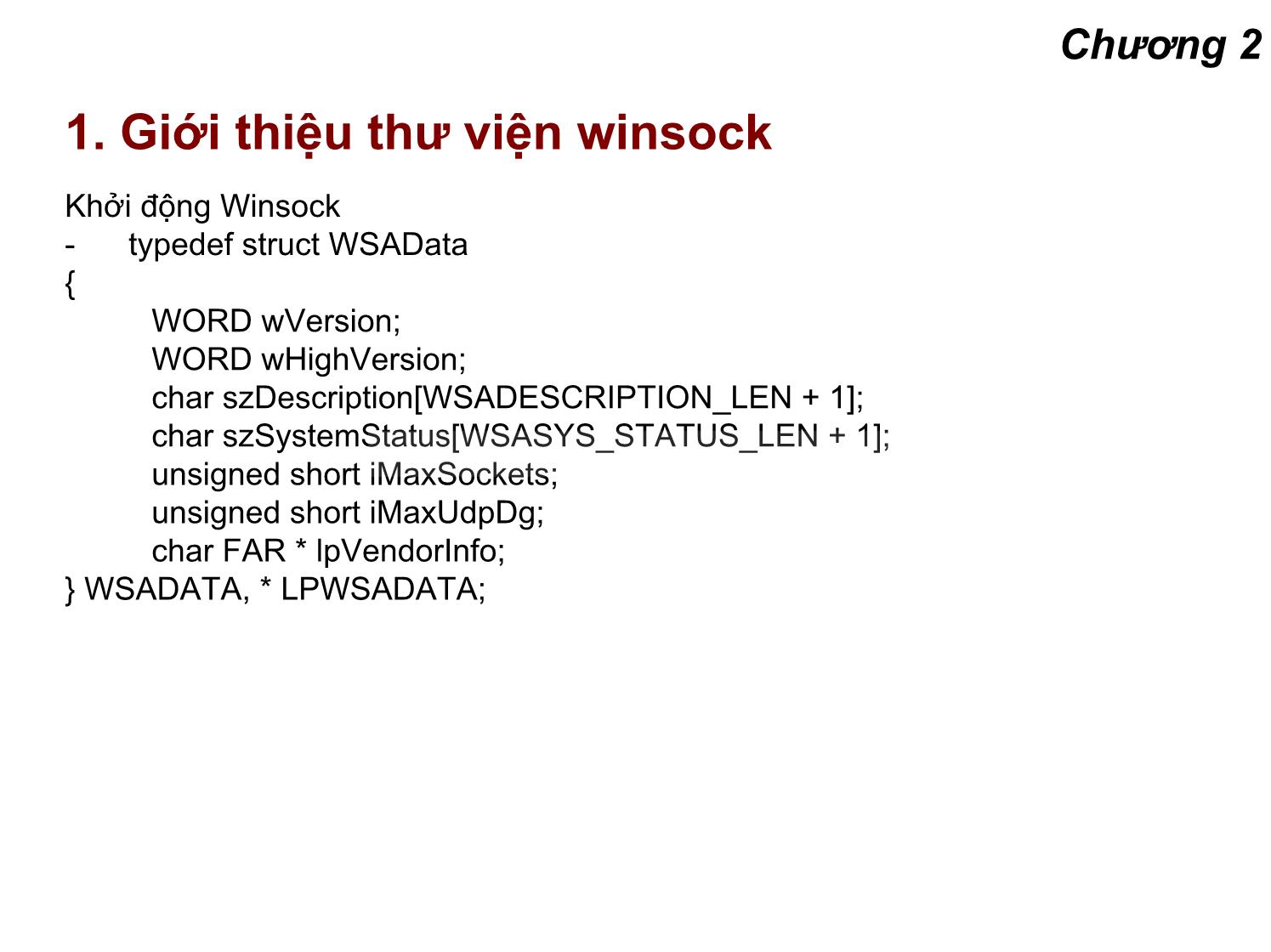 Bài giảng Lập trình mạng - Chương 2: Lập trình mạng trong windows trang 4