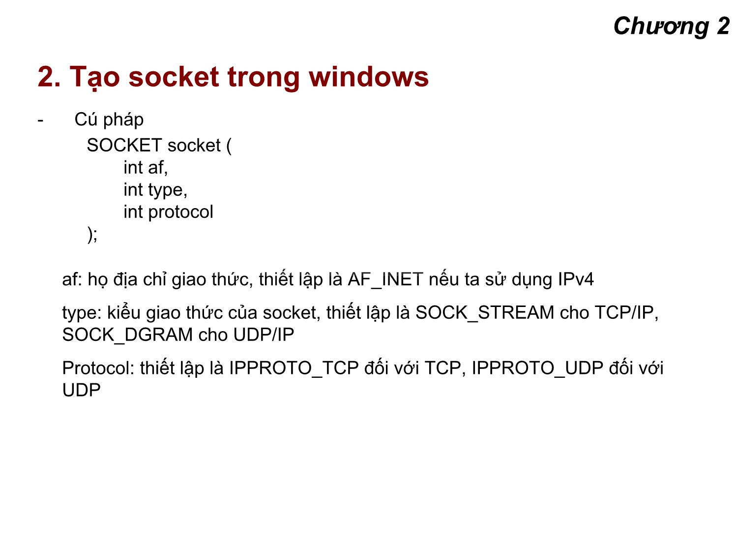 Bài giảng Lập trình mạng - Chương 2: Lập trình mạng trong windows trang 6