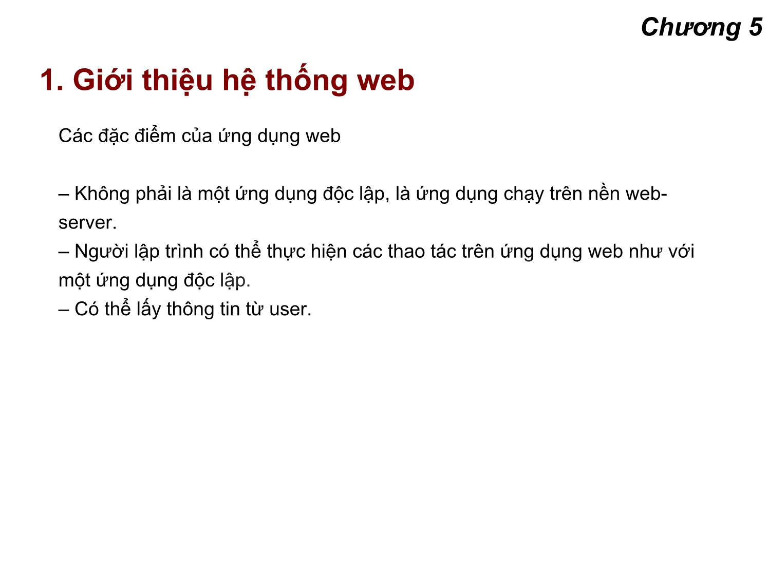 Bài giảng Lập trình mạng - Chương 5: Lập trình với hệ thống web trang 5