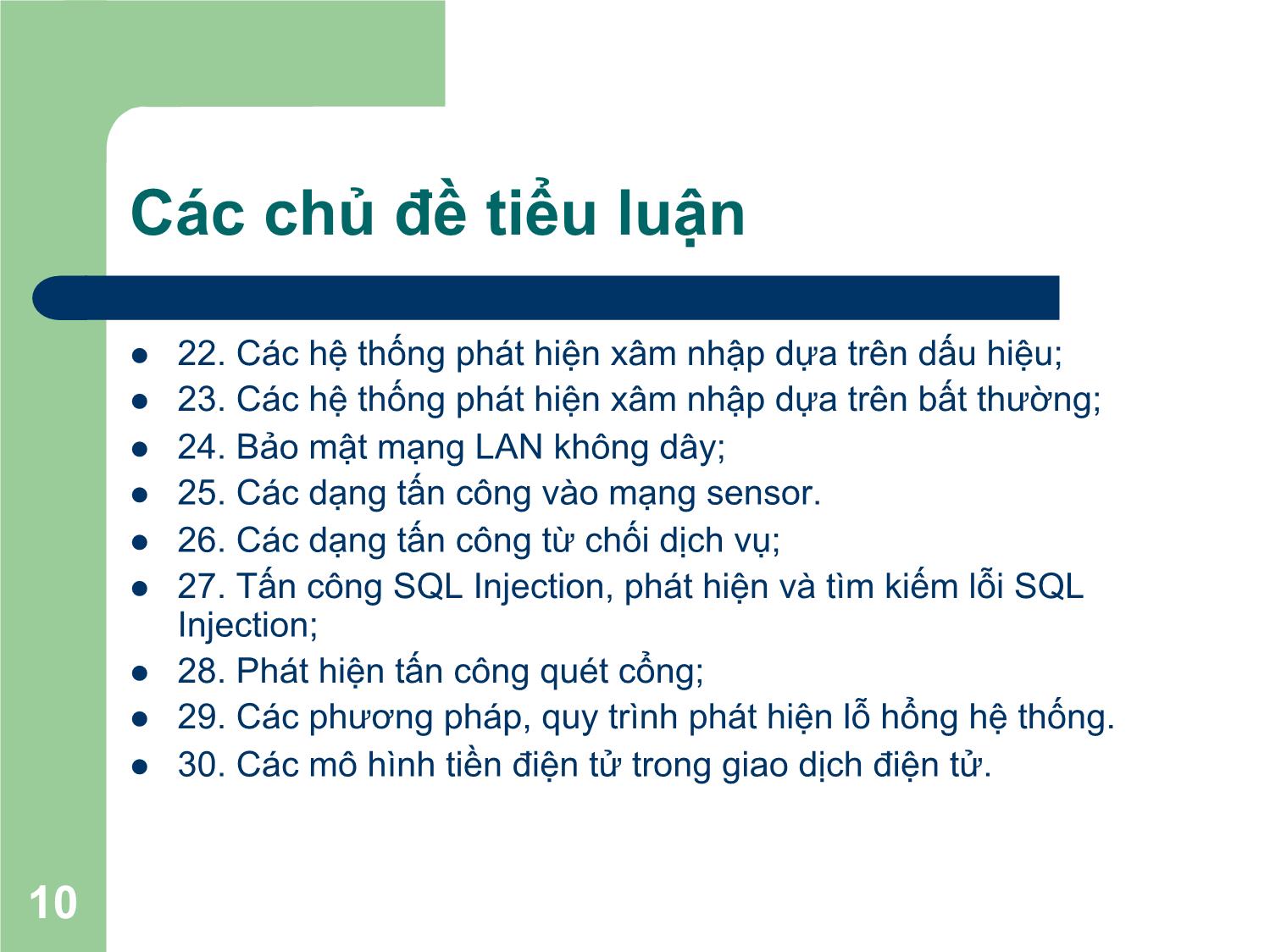 Bài giảng Nhập môn An toàn thông tin - Chương I: Nhập môn - Nguyễn Linh Giang trang 10