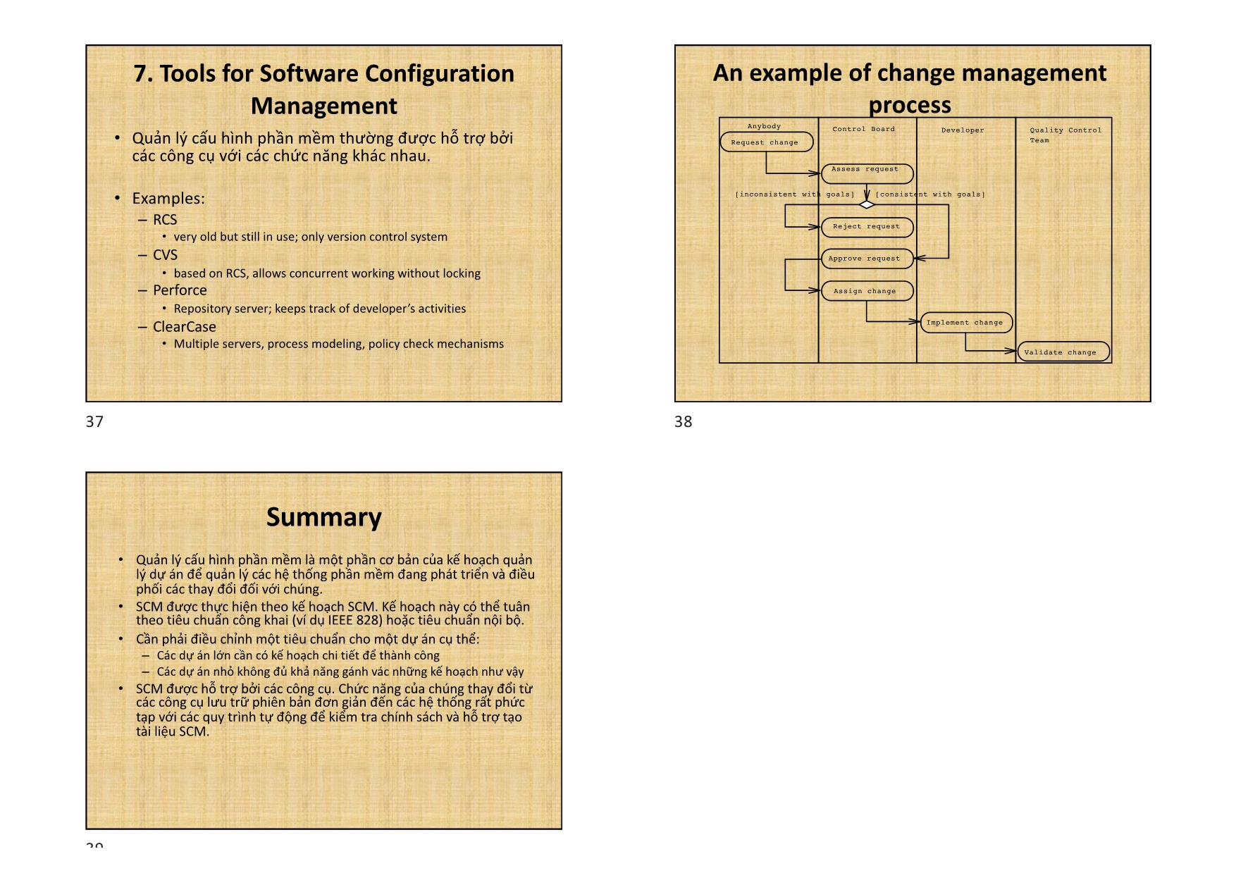 Bài giảng Nhập môn công nghệ phần mềm (Introduction to software engineering) - Chương 5: Quản lý cấu hình PM trang 10