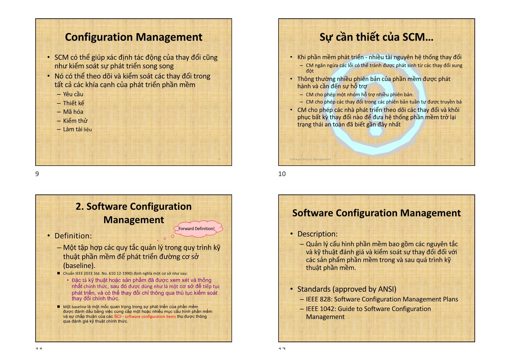 Bài giảng Nhập môn công nghệ phần mềm (Introduction to software engineering) - Chương 5: Quản lý cấu hình PM trang 3