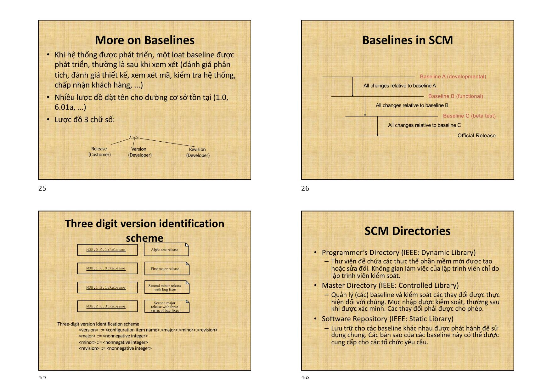 Bài giảng Nhập môn công nghệ phần mềm (Introduction to software engineering) - Chương 5: Quản lý cấu hình PM trang 7