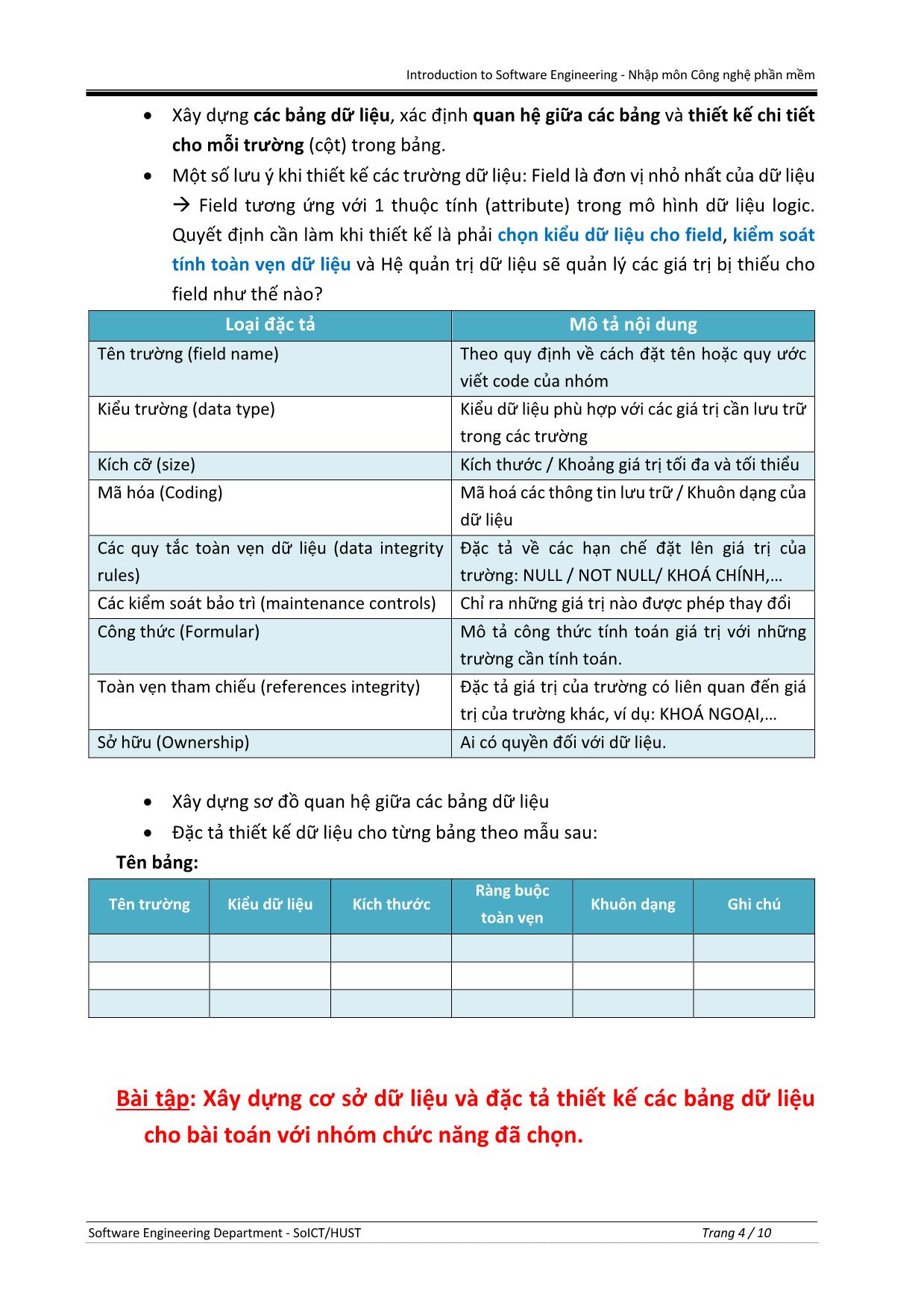 Bài tập Nhập môn Công nghệ phần mềm - Tuần 8: Thiết kế phần mềm (Thiết kế kiến trúc & thiết kế chi tiết) trang 4