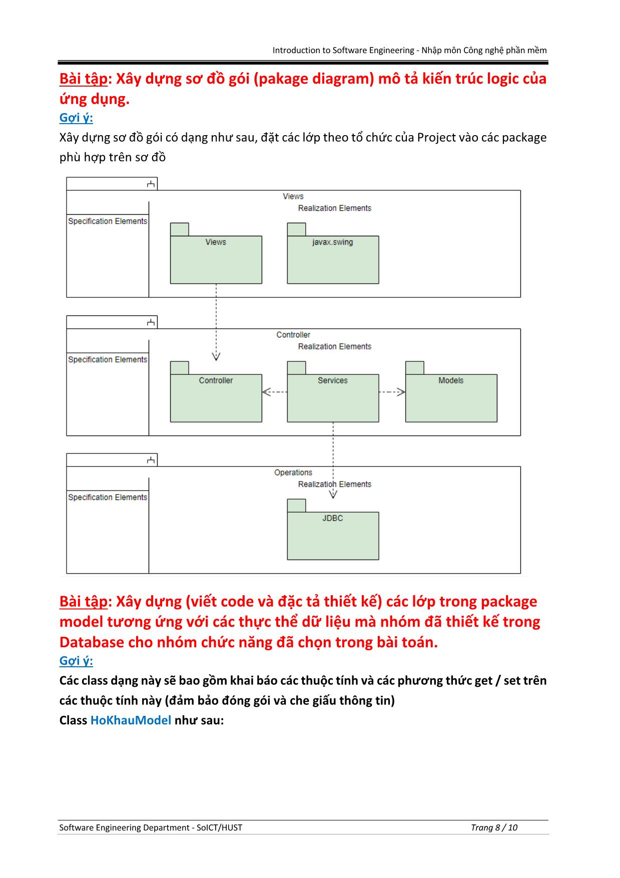 Bài tập Nhập môn Công nghệ phần mềm - Tuần 8: Thiết kế phần mềm (Thiết kế kiến trúc & thiết kế chi tiết) trang 8