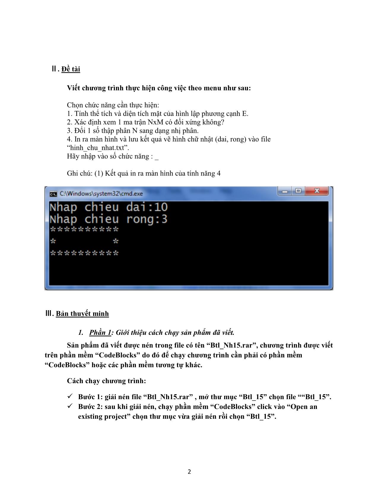 Báo cáo bài tập lớn môn Nhập môn về lập trình - Bùi Khắc Thạch trang 4